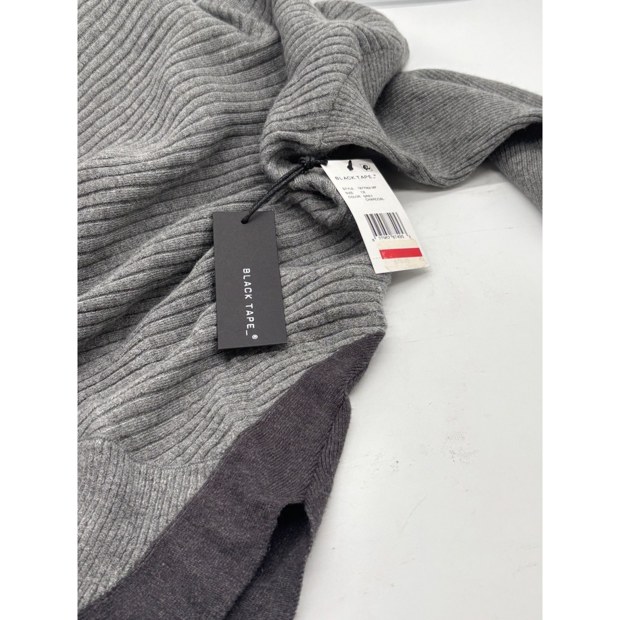Other Black Tape Women's Plus Size Ribbed Hooded Sweater, Gray Cha Size ONE SIZE - 8 Thumbnail