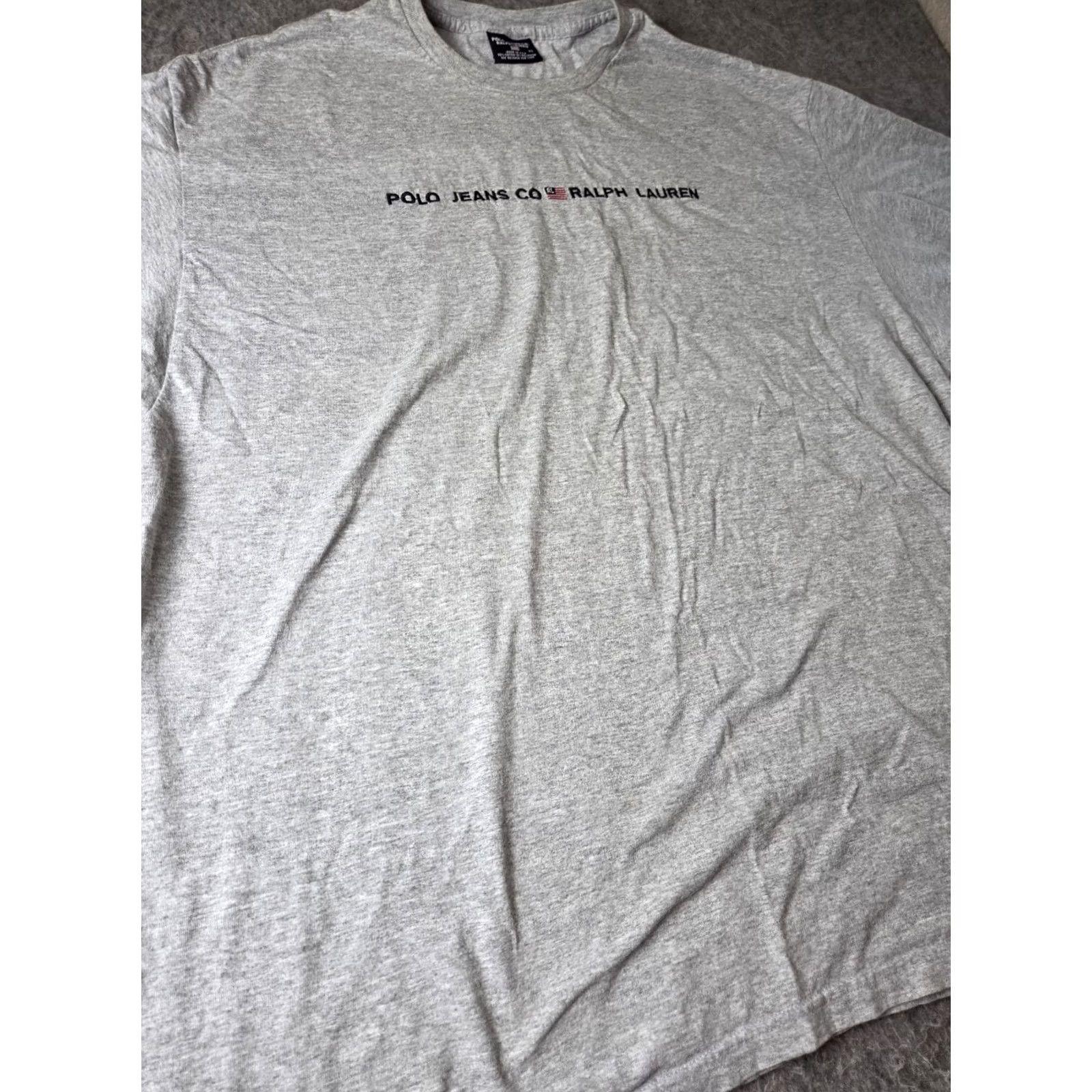 Polo Ralph Lauren VINTAGE Polo Ralph Lauren T-Shirt Size XL USA Gray 90s Distressed Size US XL / EU 56 / 4 - 2 Thumbnail