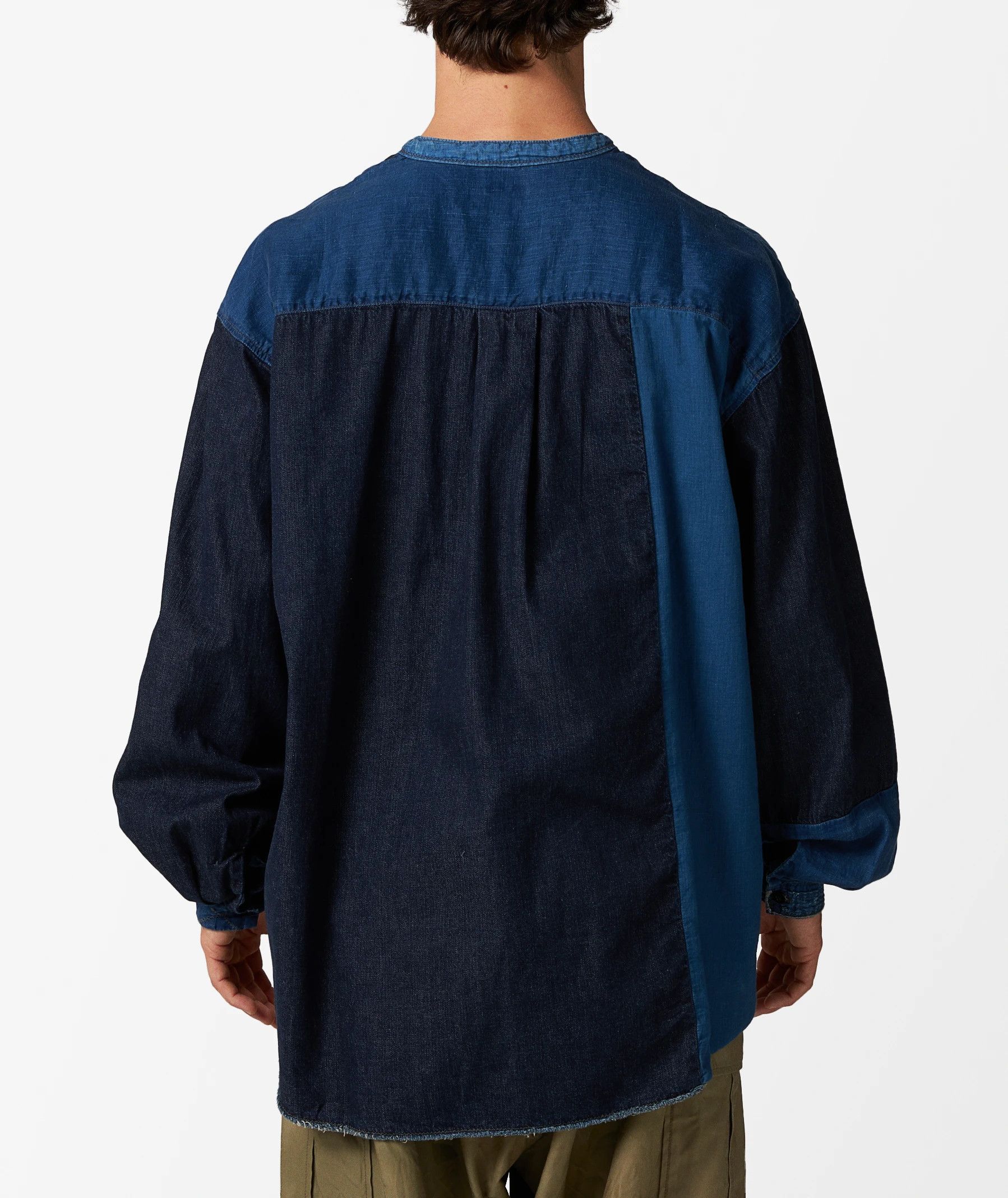 Kapital KAPITAL Patchwork Band Collar Katmandu Shirt Blue Size 2 Size US M / EU 48-50 / 2 - 6 Thumbnail