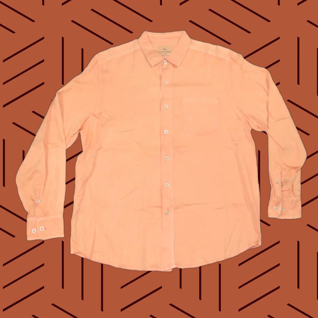Tommy Bahama Tommy Bahama Men's Button-Up Shirt L/S Orange Casual Tencel Cotton Aloha 2020s Size US L / EU 52-54 / 3 - 1 Thumbnail