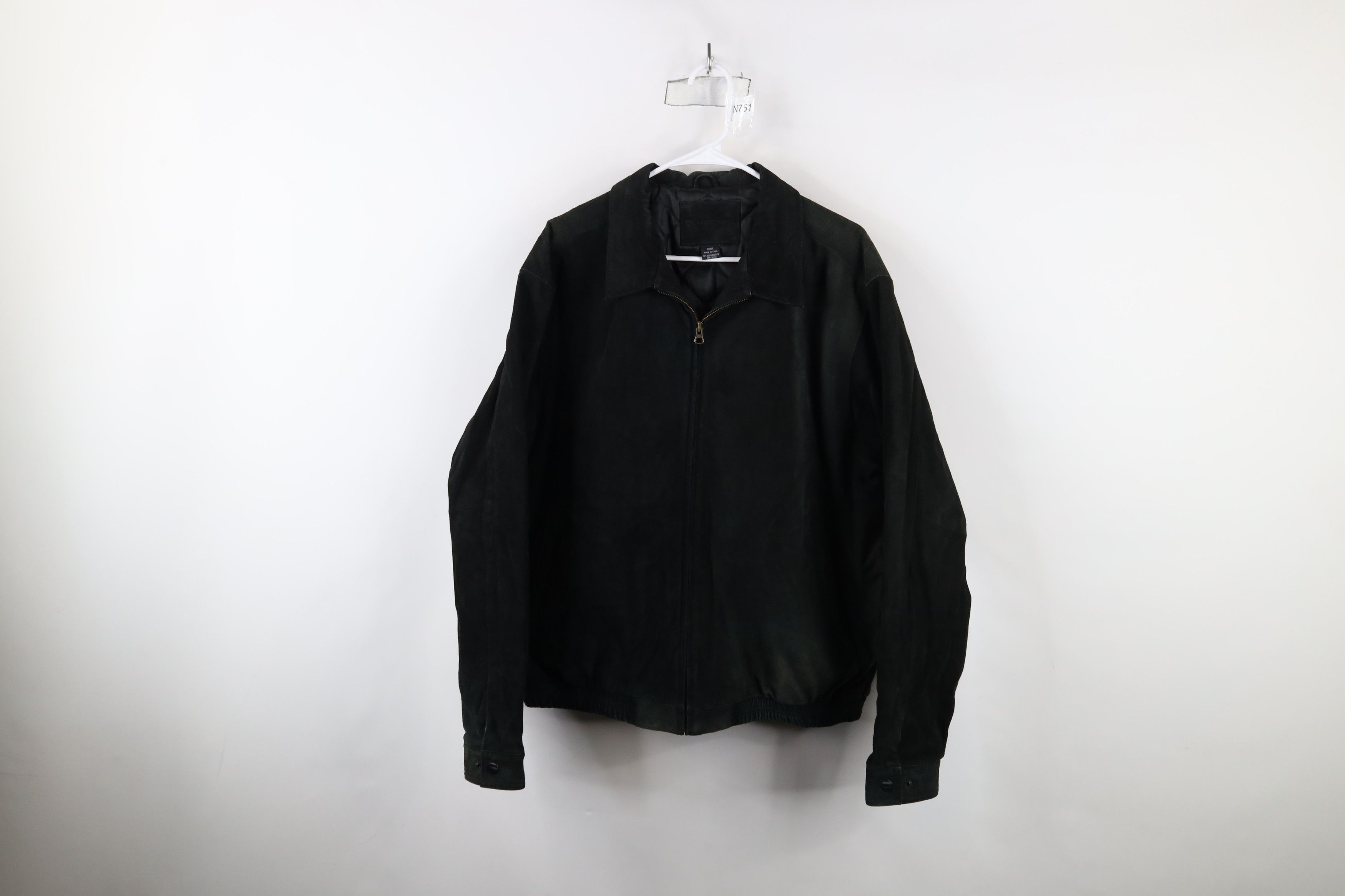 Vintage Vintage 90s Streetwear Faded Quilted Suede Leather Jacket Size US L / EU 52-54 / 3 - 1 Thumbnail