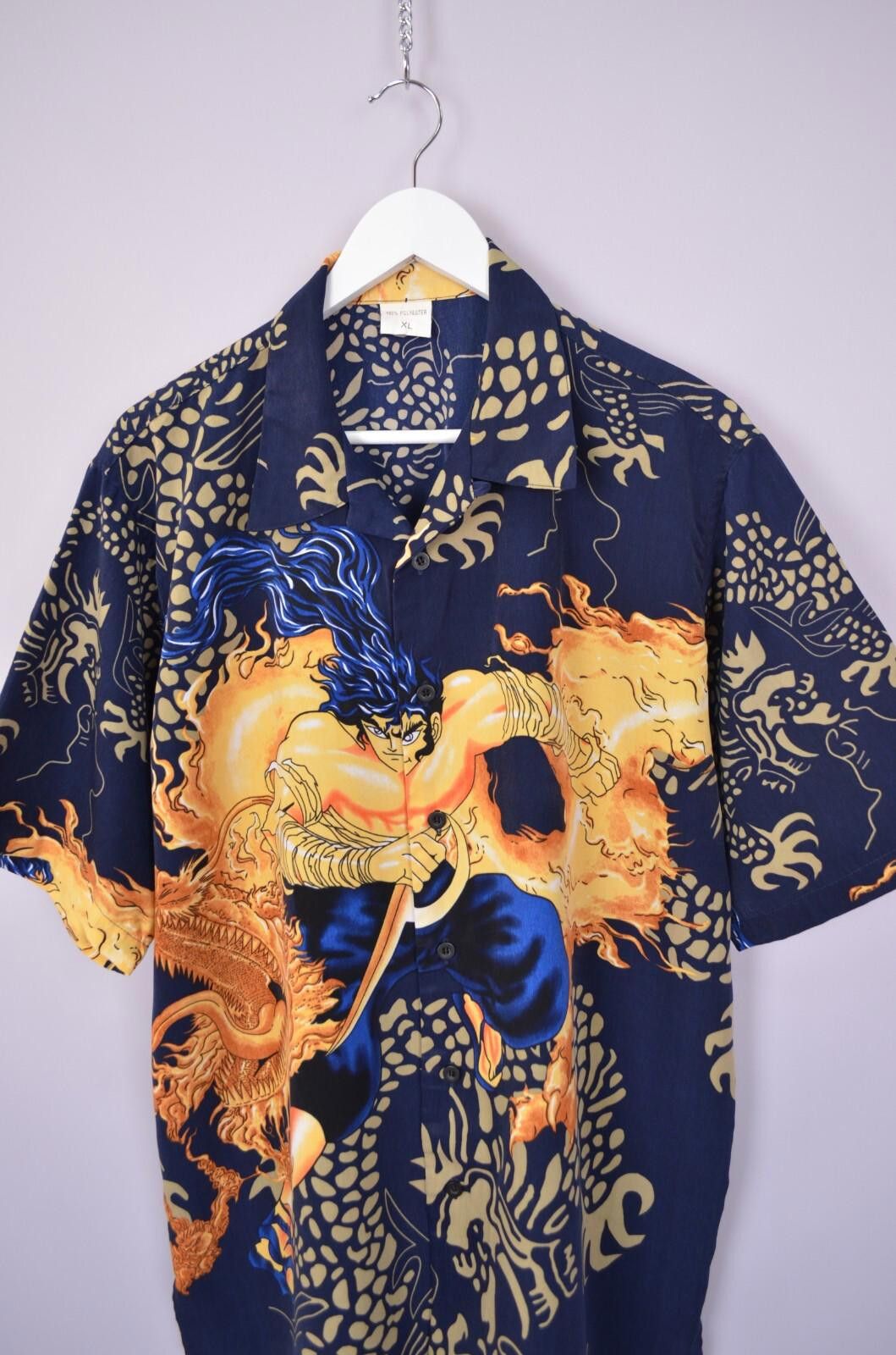 Designer Vintage Anime Samurai Warrior Japanese Shirt Size XL AOP 90s Size US XL / EU 56 / 4 - 2 Thumbnail