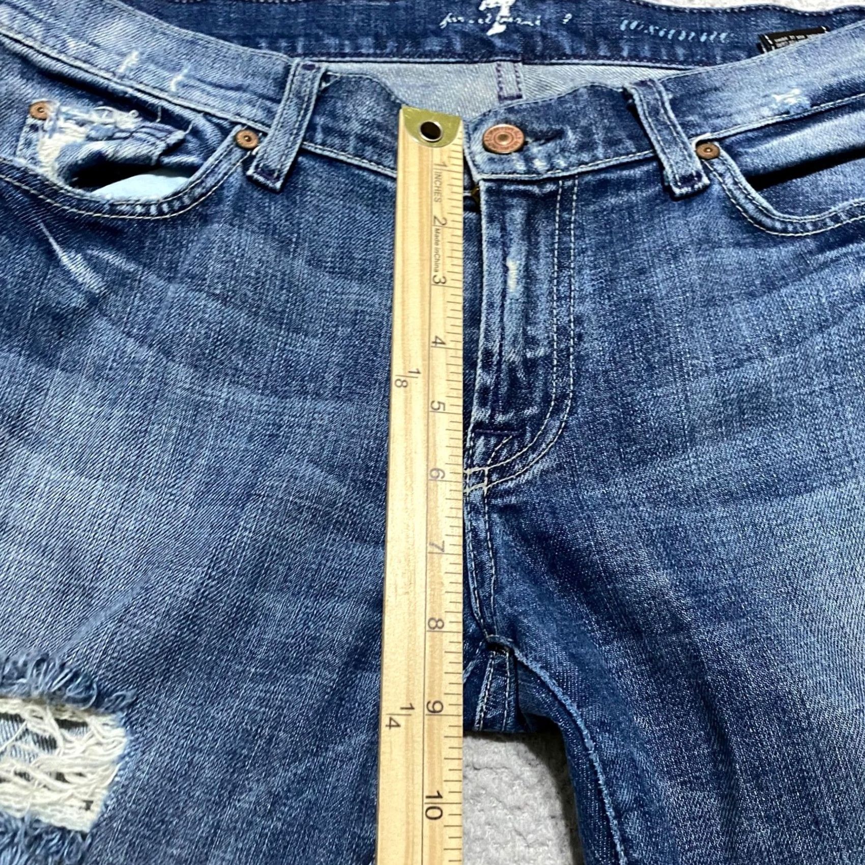 7 For All Mankind 7 For All Mankind Jeans Womens Slim Skinny Low Rise Blue Denim 31 Inseam 32 Stretch 5-Pocket Roxanne Size 24" / US 00 / IT 34 - 7 Thumbnail