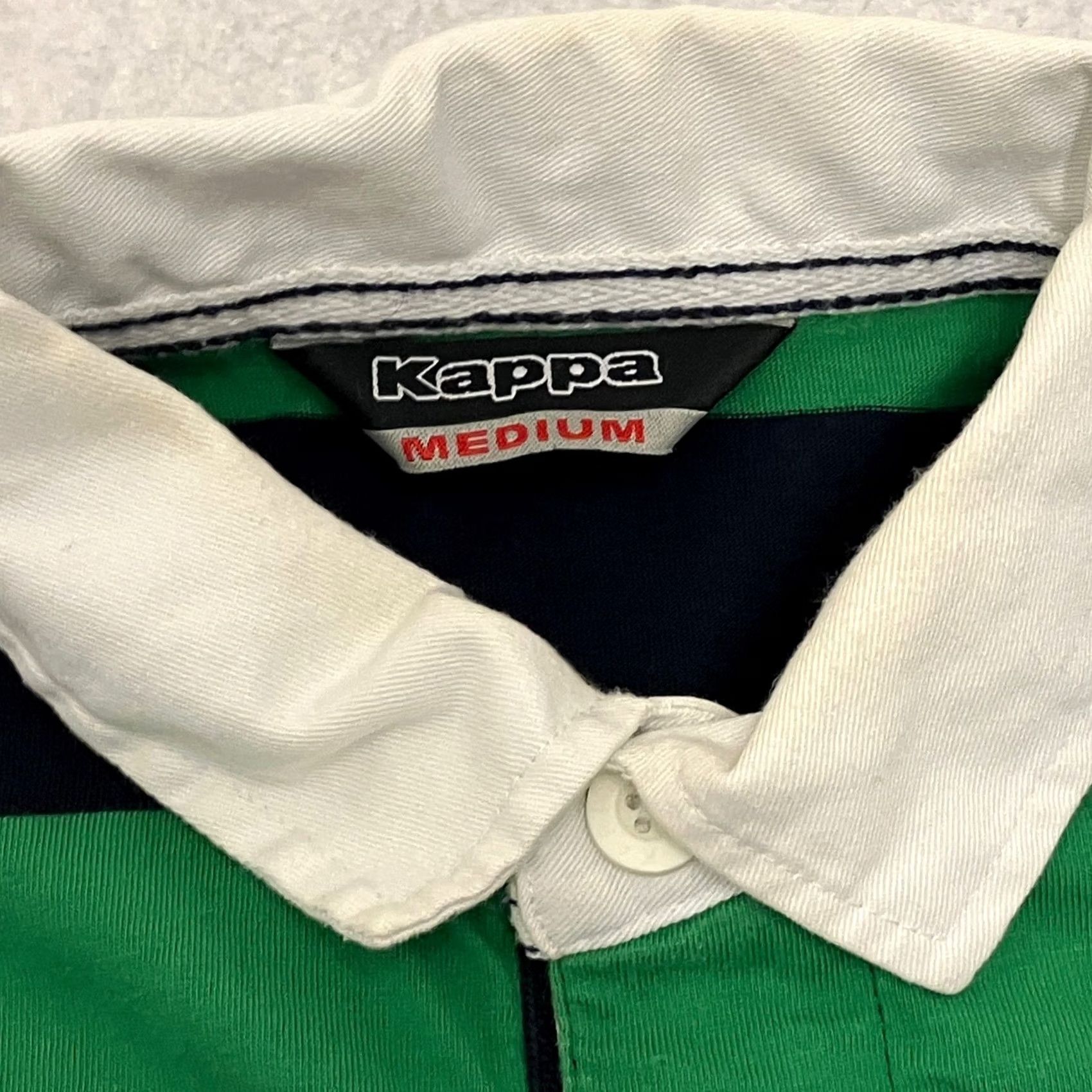 Kappa Kappa Rugby Polo Shirt Mens Medium Green Black Striped Team Athletic 67 Size US M / EU 48-50 / 2 - 4 Thumbnail