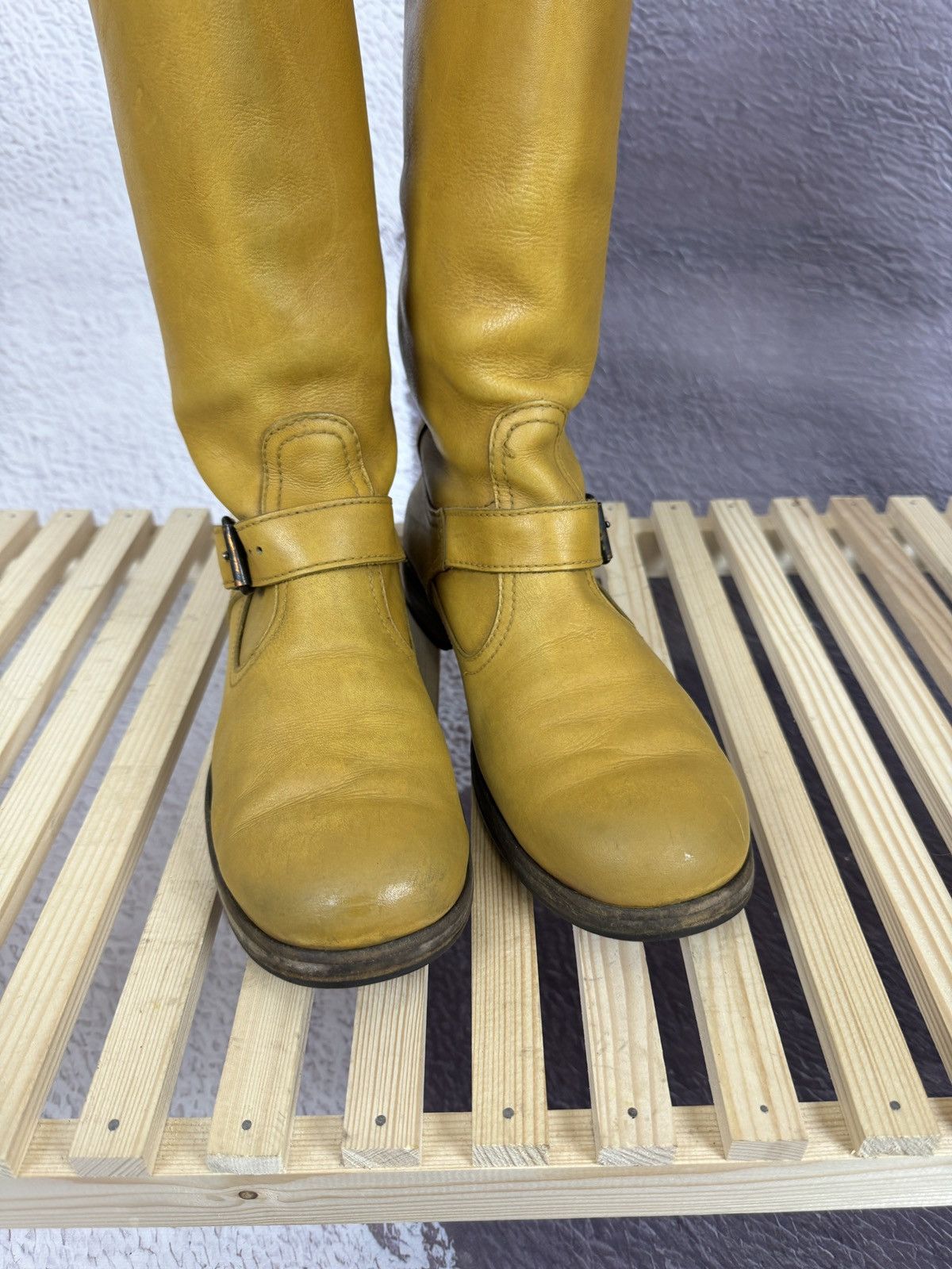 Cowboy Equipment MOMA vintage beige brown leather cowboy high shoes Size US 7.5 / EU 40-41 - 19 Thumbnail