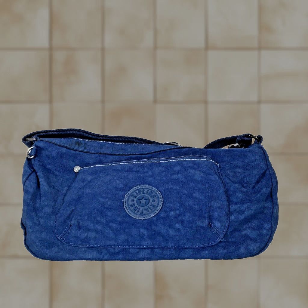 Vintage VINTAGE Kipling Dark Blue Mini Hobo Handbag Purse Shoulder Bag Zip 90s Women’s Size ONE SIZE - 1 Thumbnail