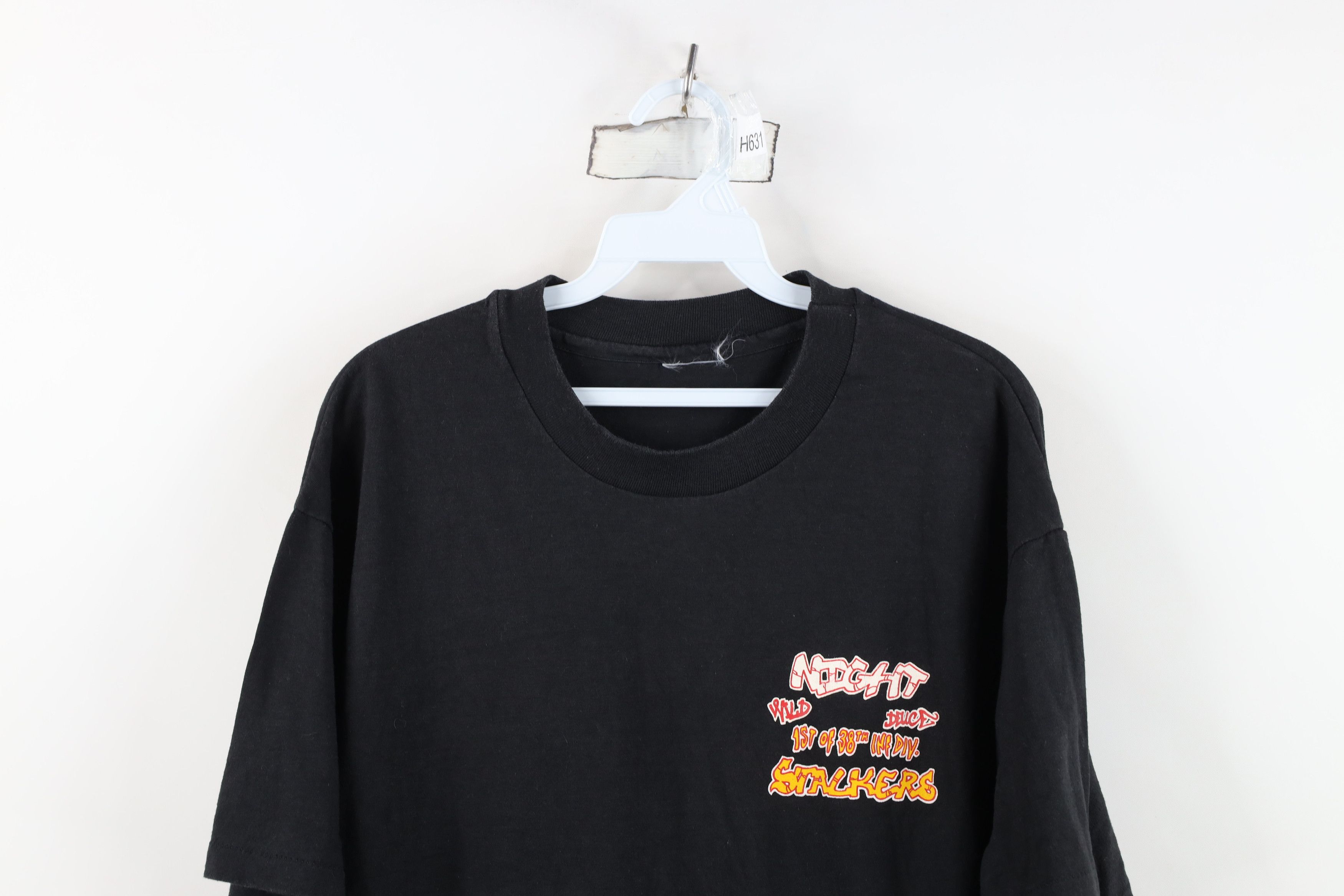 Vintage Vintage 90s 38th Infantry Night Stalkers Army T-Shirt Black Size US L / EU 52-54 / 3 - 2 Thumbnail