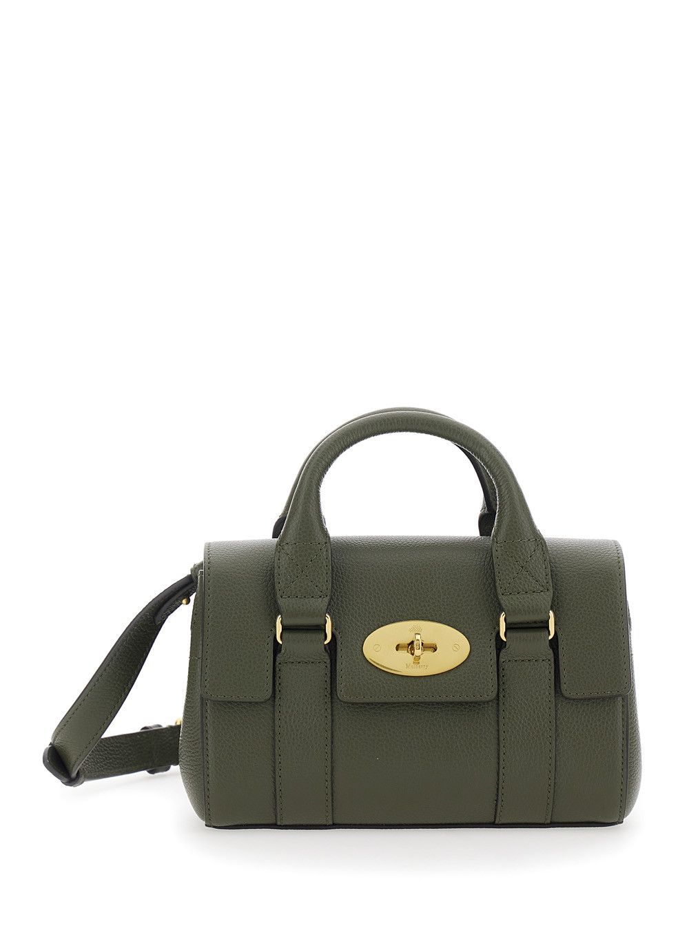 Mulberry Handbag 'Bayswater Mini' with Turn Lock in Green Pebbled Leather for Women Size ONE SIZE - 1 Thumbnail