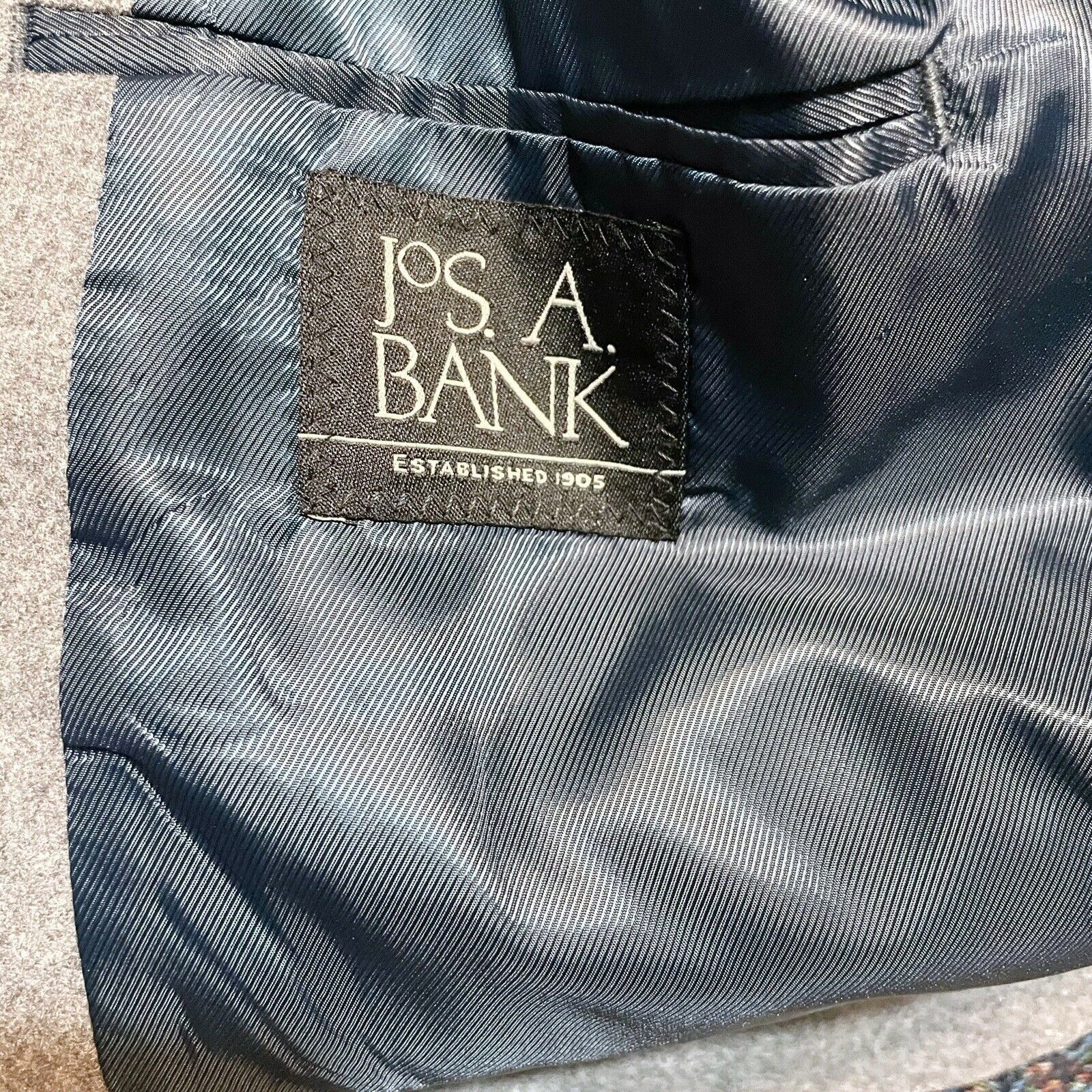 Jos. A. Bank JOS A BANK Silk Wool Felt Gray Blazer Jacket Sport Coat 44 R Size 44R - 7 Thumbnail