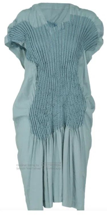 Issey Miyake Issey Miyake Ruffled Memory Dress Blue Size M / US 6-8 / IT 42-44 - 1 Thumbnail