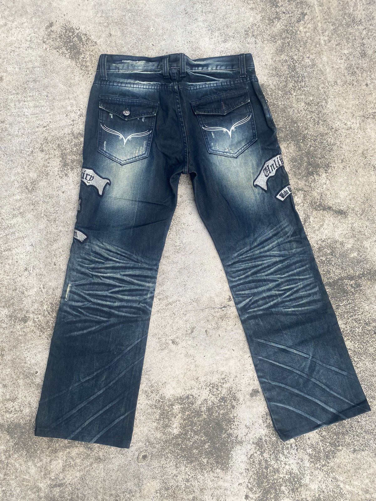 If Six Was Nine × Japanese Brand Flare Jeans Vice Fairy Clawmark Patches Studded Size US 32 / EU 48 - 15 Thumbnail