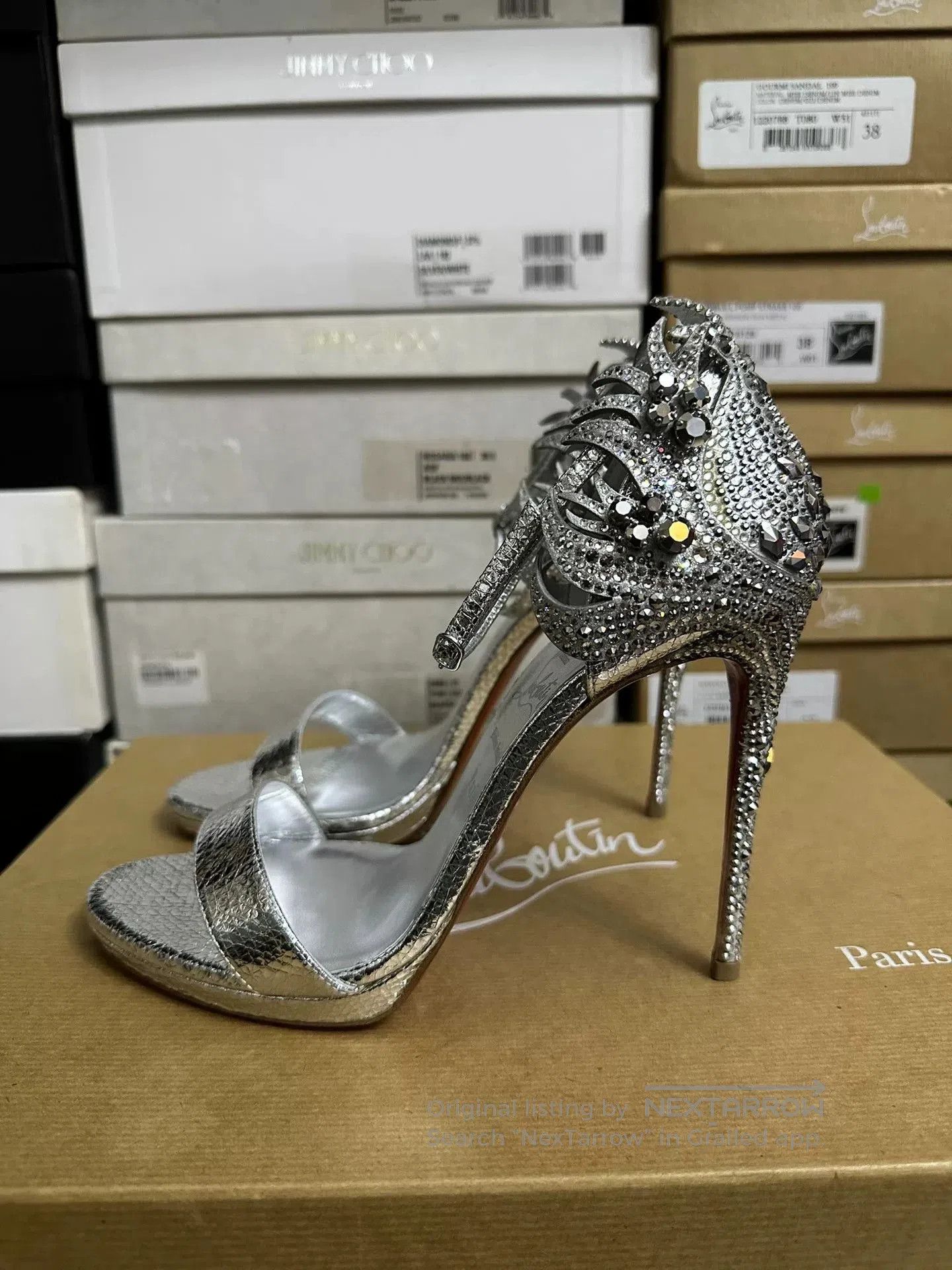 Christian Louboutin Christian Louboutin Silver High Heels. Size US 8.5 / IT 38.5 - 5 Thumbnail