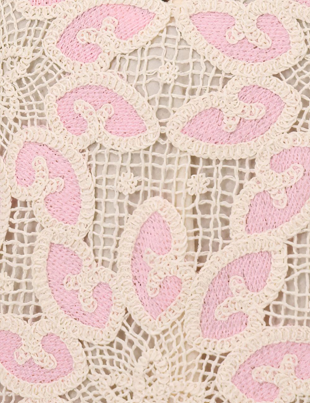 Zimmermann oc11z0525 Ottie Lace Midi Dress in Cream & Pink Size S / US 4 / IT 40 - 6 Thumbnail