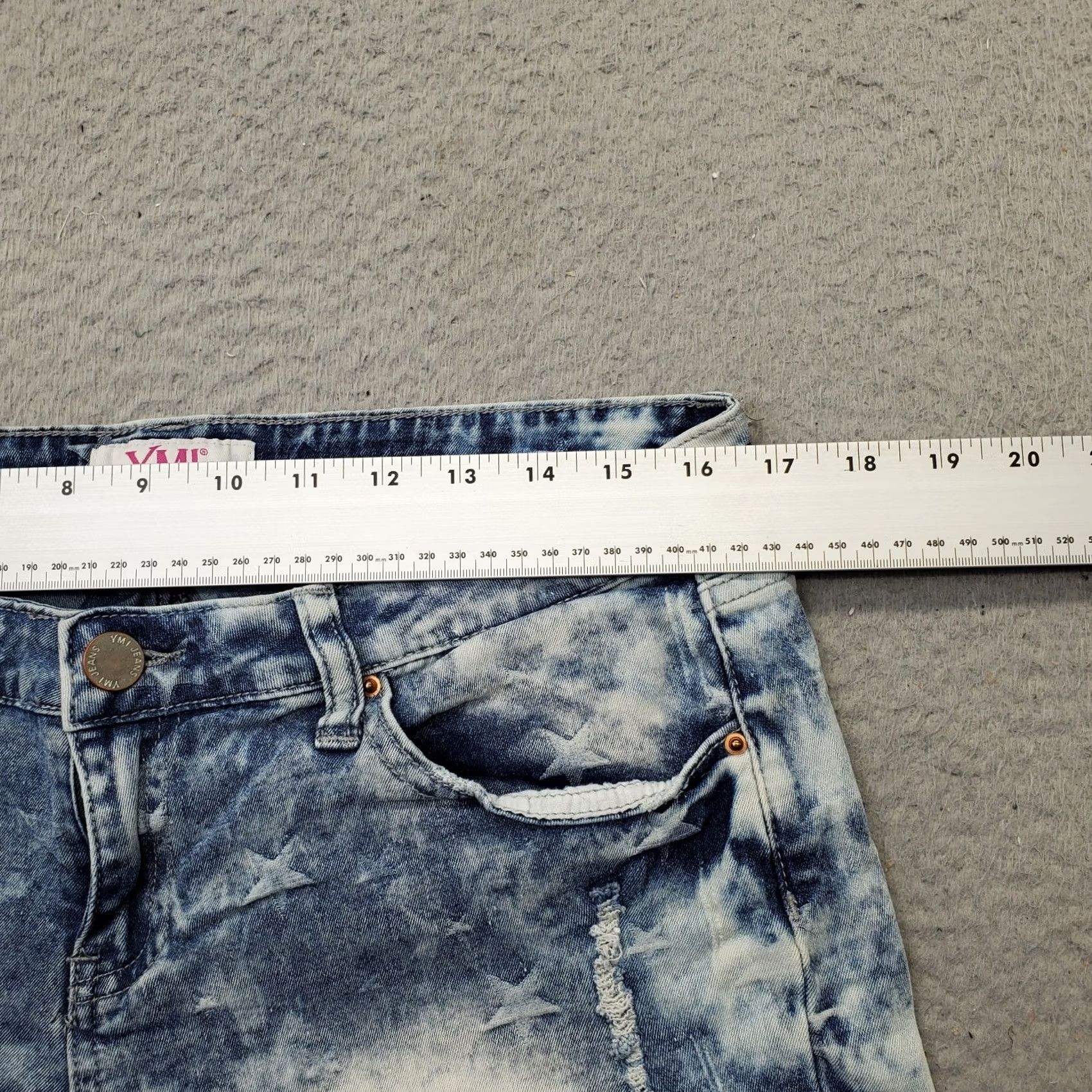 Vintage YMI Womens Size 11 Denim Distressed Acid Wash 5-Pocket Design Jean Shorts Size 32" / US 10 / IT 46 - 4 Thumbnail