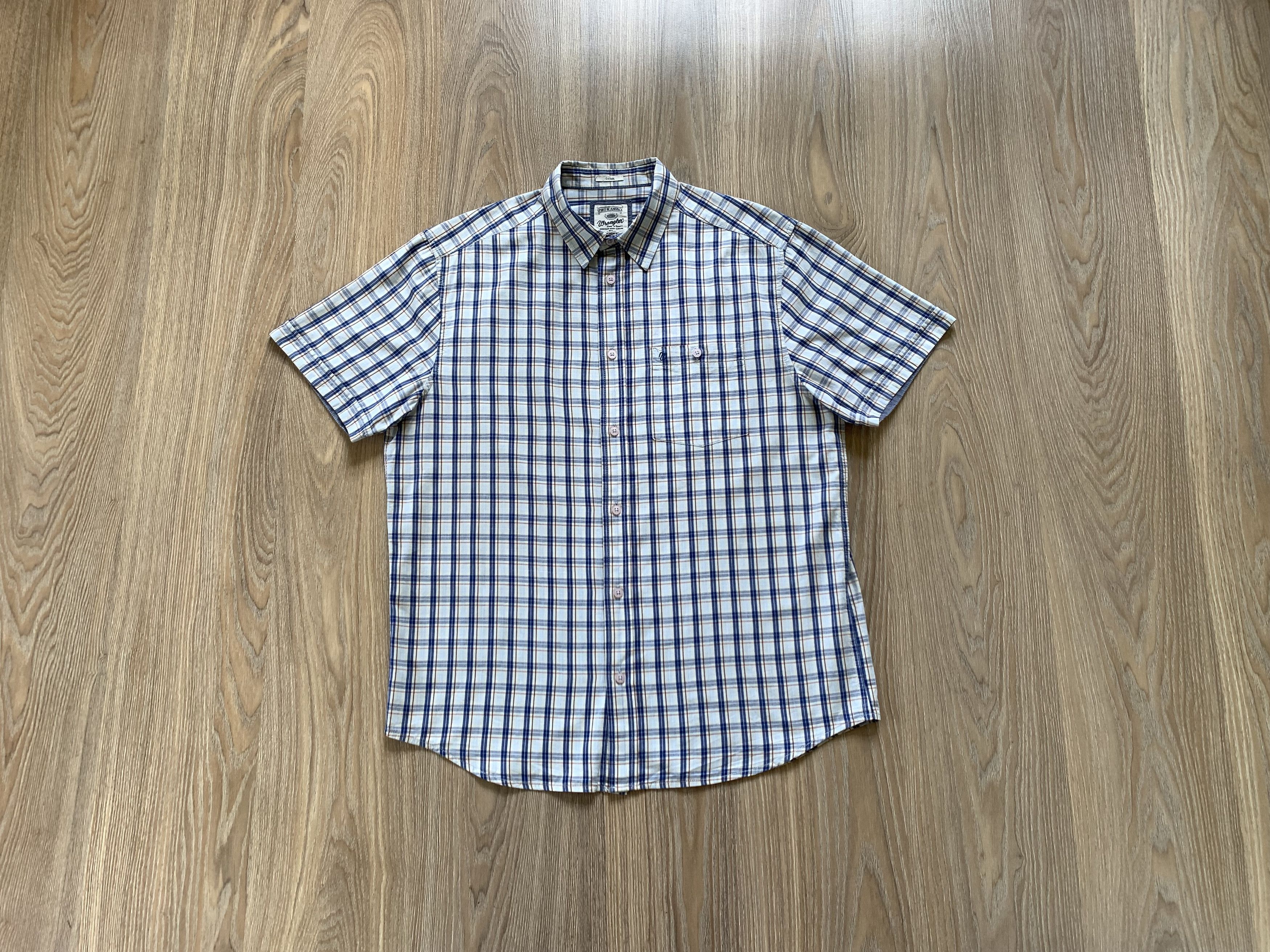 Vintage × Wrangler Wrangler Plaid Casual Cotton Short Sleeve Shirt Size US L / EU 52-54 / 3 - 1 Thumbnail