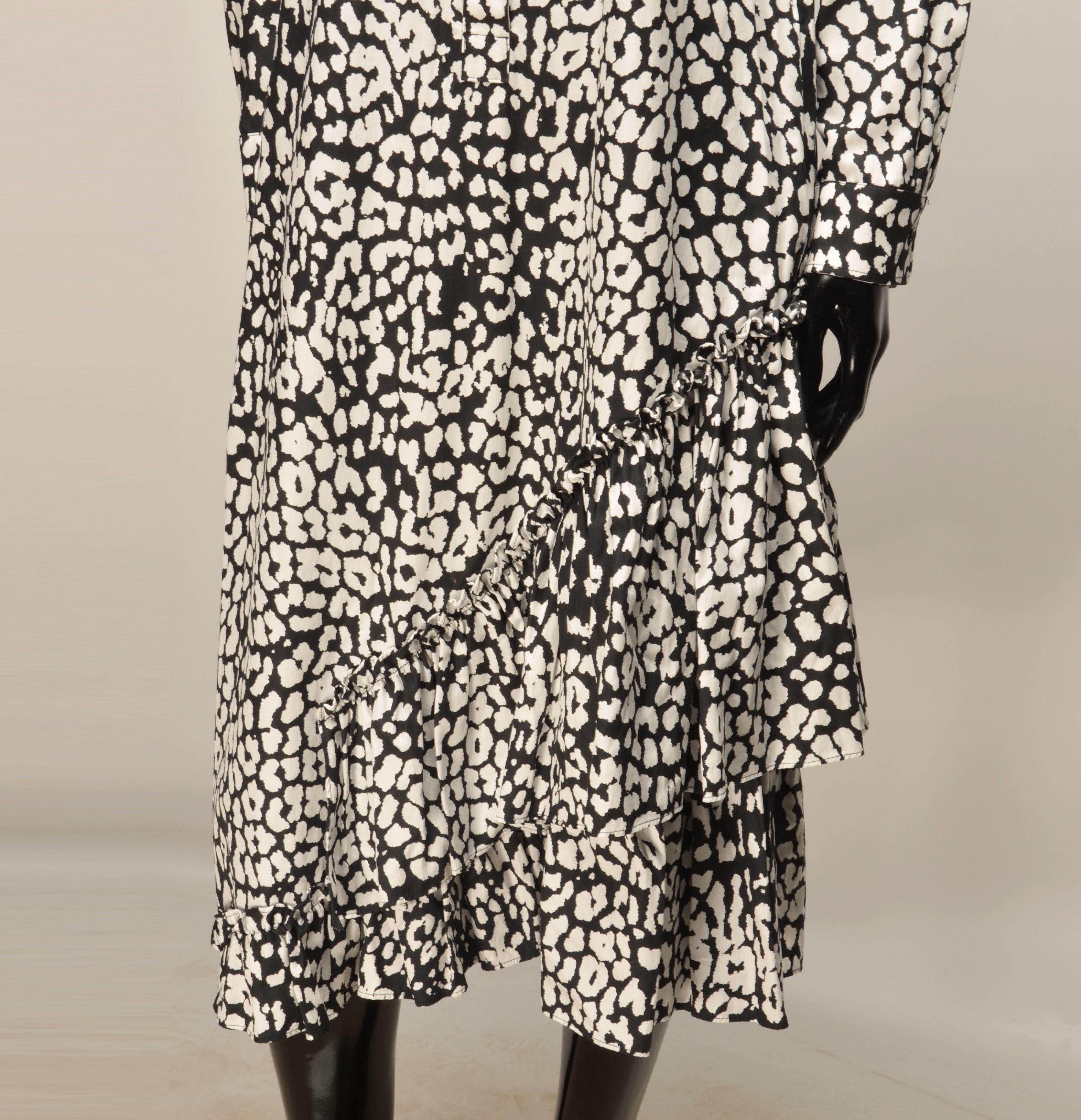 Max Mara Max Mara Printed Shirt Ruffle Hem Long Sleeve Dress Size XS / US 0-2 / IT 36-38 - 3 Thumbnail