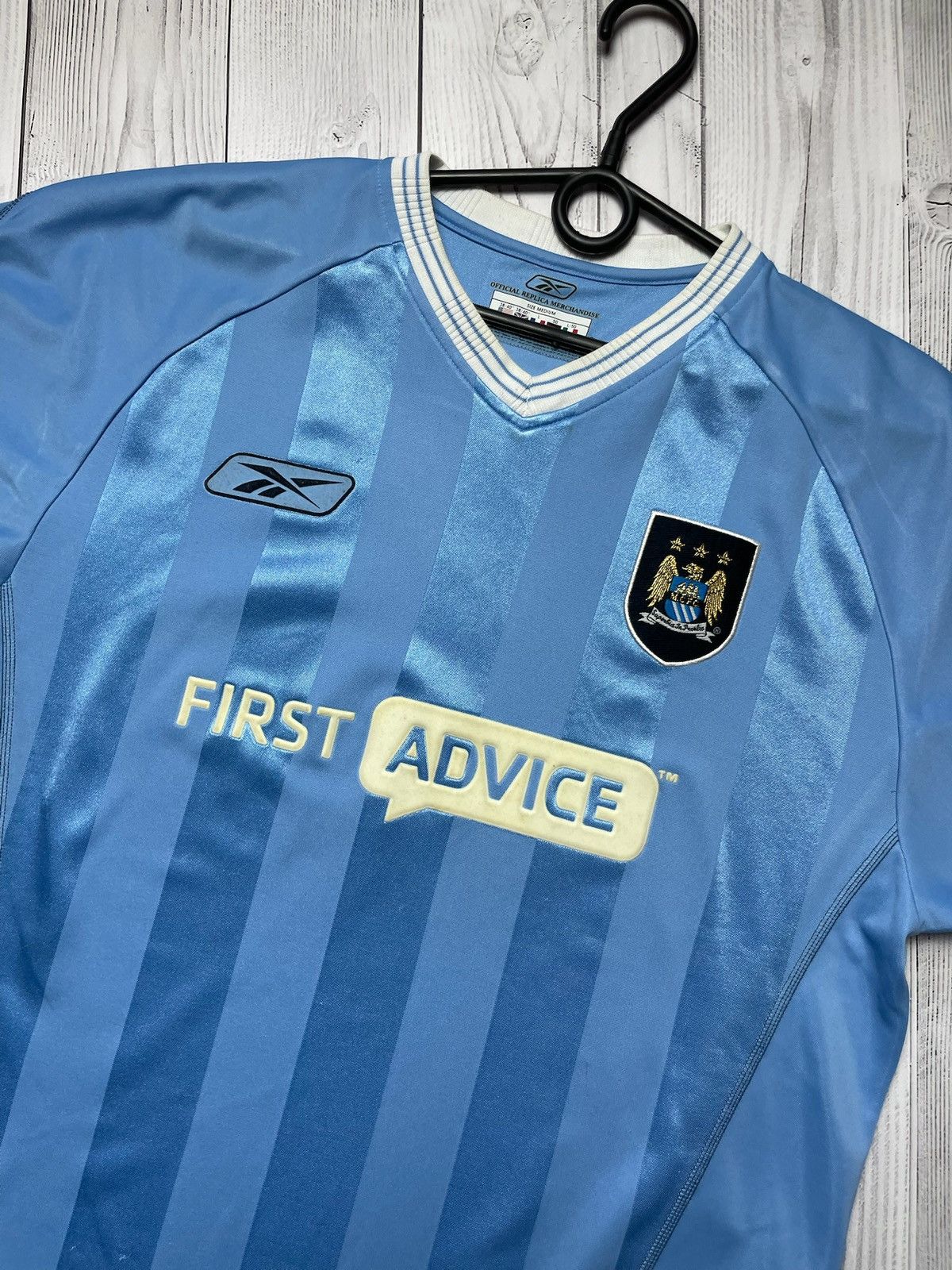 Reebok × Vintage Vintage Reebok Manchester City soccer jersey size L blue Size US L / EU 52-54 / 3 - 2 Thumbnail