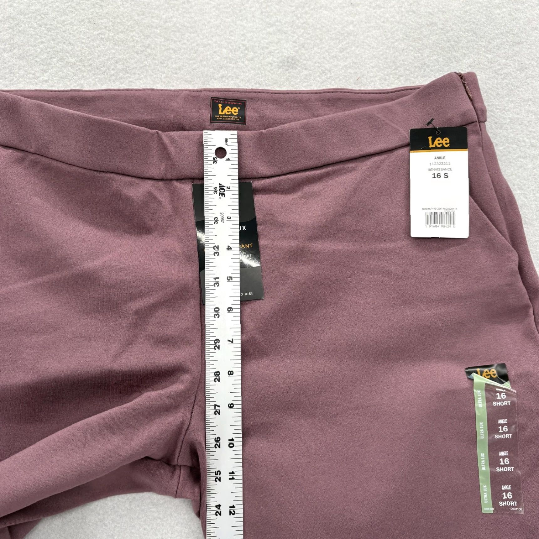 Lee Lee Ultra Lux Any Wear Pants Womens 16 Short Purple Ankle Ponte Stretch NWT Size 38" / US 16 / IT 52 - 7 Thumbnail