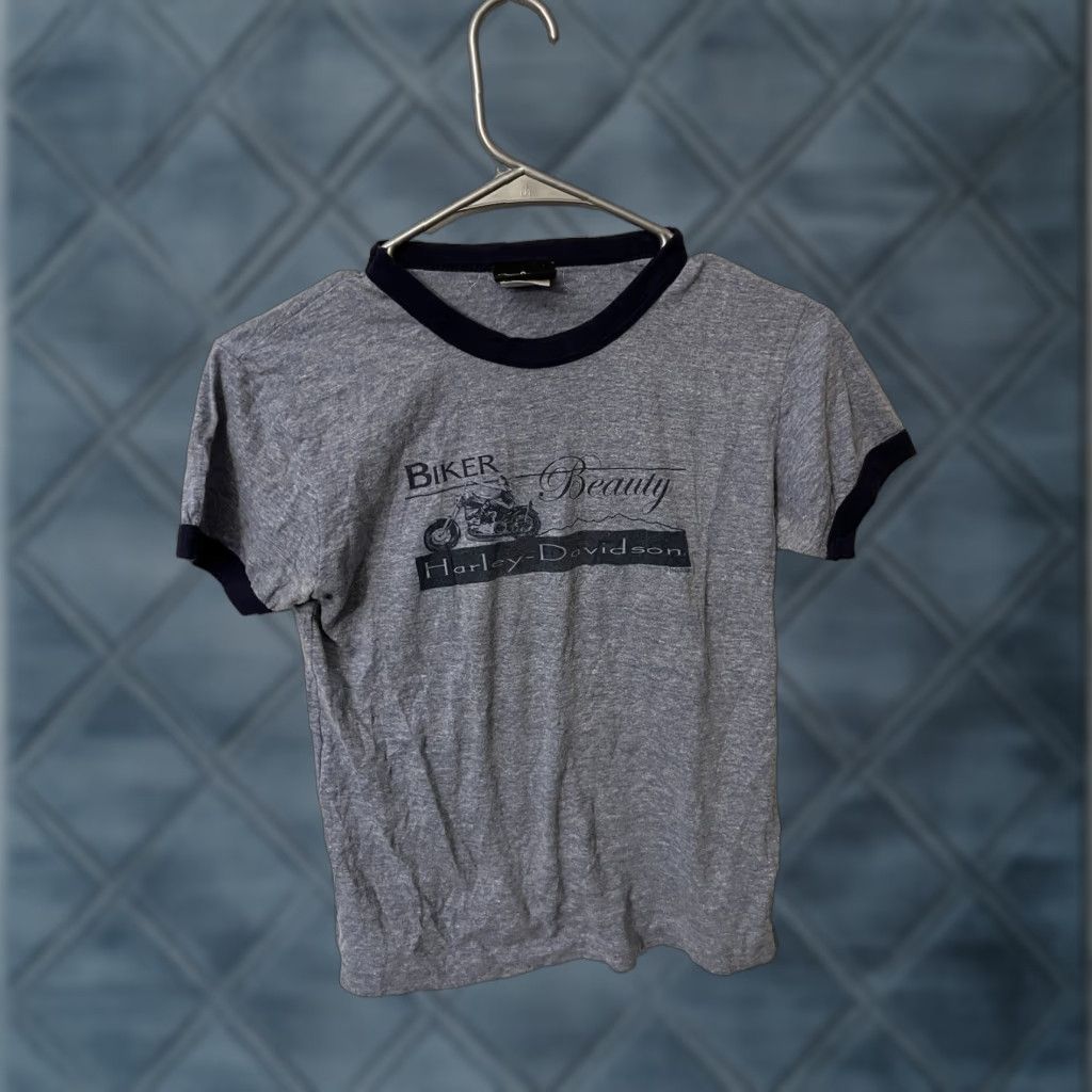Harley Davidson Harley-Davidson Women's T-Shirt Blue Short Sleeve Crew Neck Logo Heather M Basic Casual Size M / US 6-8 / IT 42-44 - 1 Thumbnail