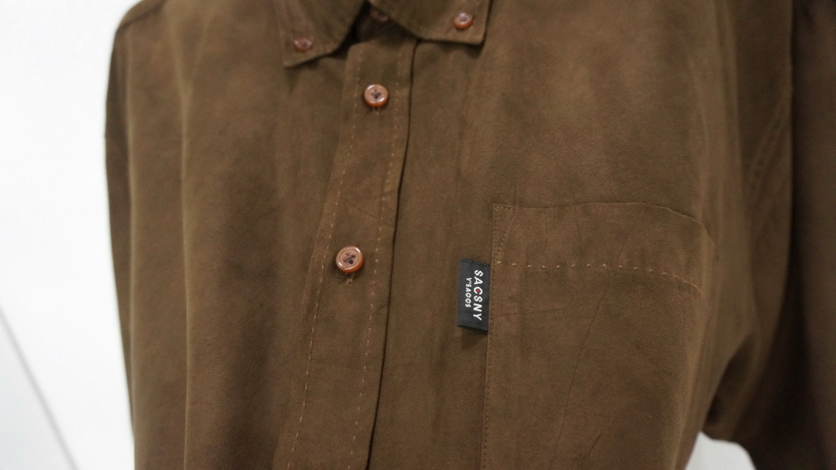 Japanese Brand Sacsny Y'SACCS Yohji Yamamoto Suede Feel Rayon Shirt Size US L / EU 52-54 / 3 - 5 Thumbnail