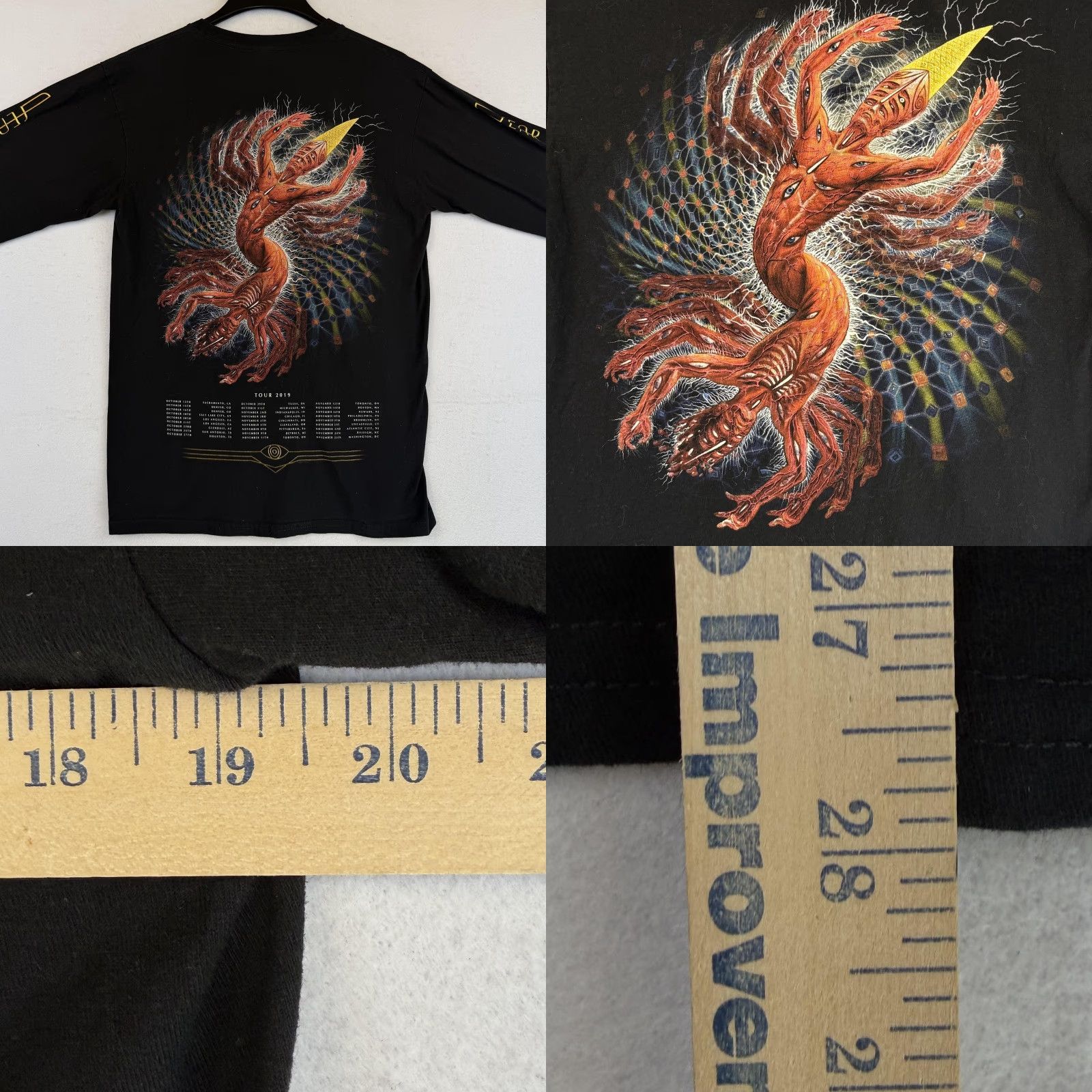 Tultex VINTAGE Tool Shirt Mens Medium Black Long Sleeve Fear Inoculum Tour 2019 Los Angeles Size US M / EU 48-50 / 2 - 10 Thumbnail