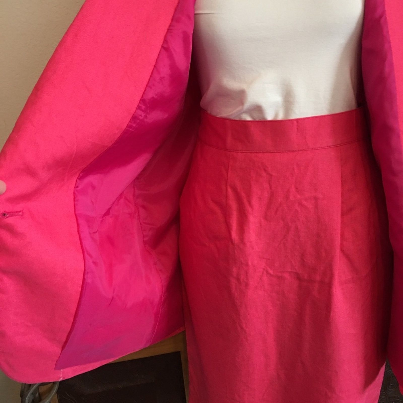 Vintage Vintage 90s K.M. International pink skirt set suit Size M / US 6-8 / IT 42-44 - 3 Thumbnail