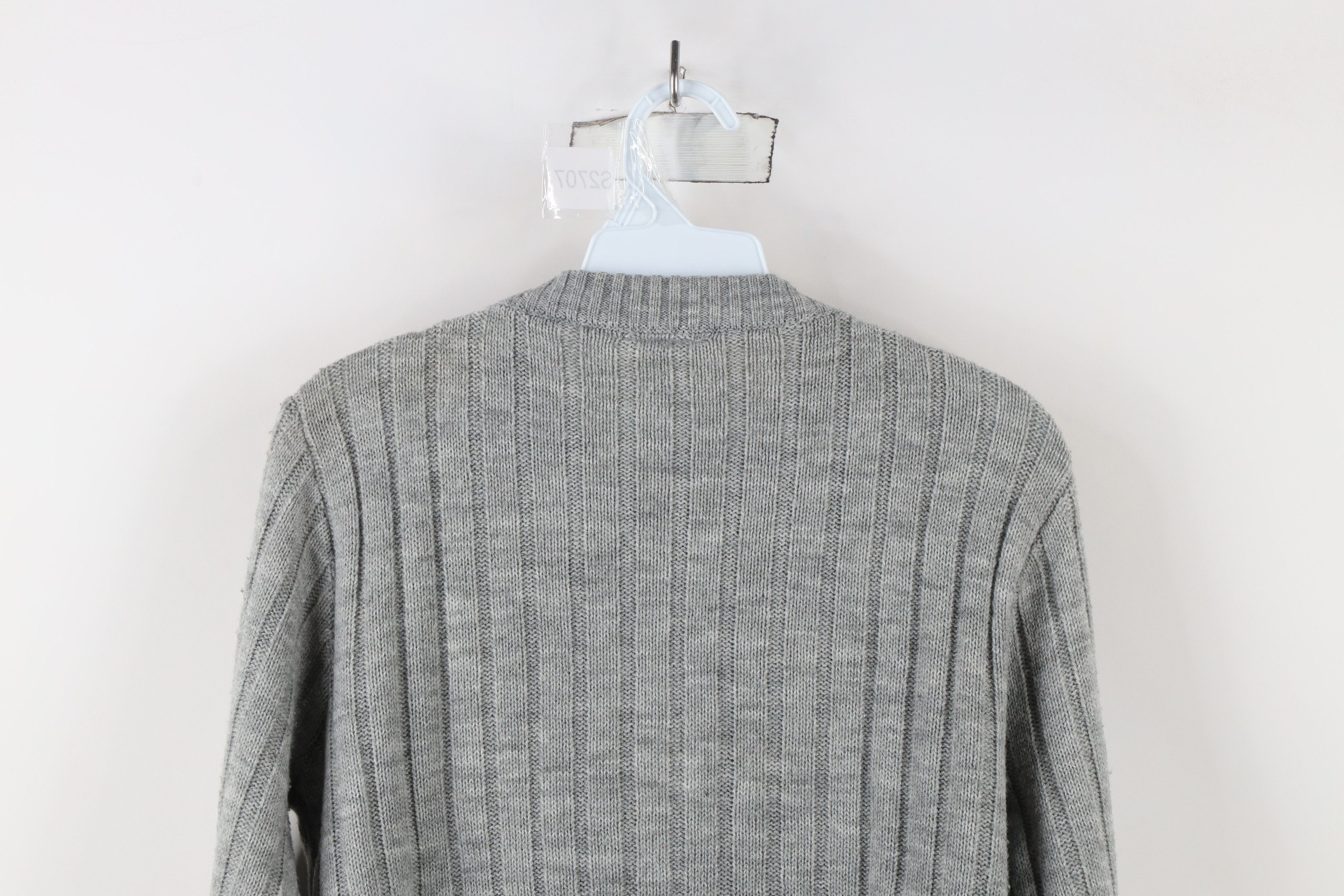 Vintage Vintage 70s Streetwear Cable Knit Cardigan Sweater Gray Size M / US 6-8 / IT 42-44 - 11 Thumbnail