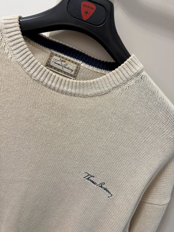 Burberry × Vintage Vintage Thomas Burberry Cream Beige Knit Sweater M Size US M / EU 48-50 / 2 - 1 Thumbnail