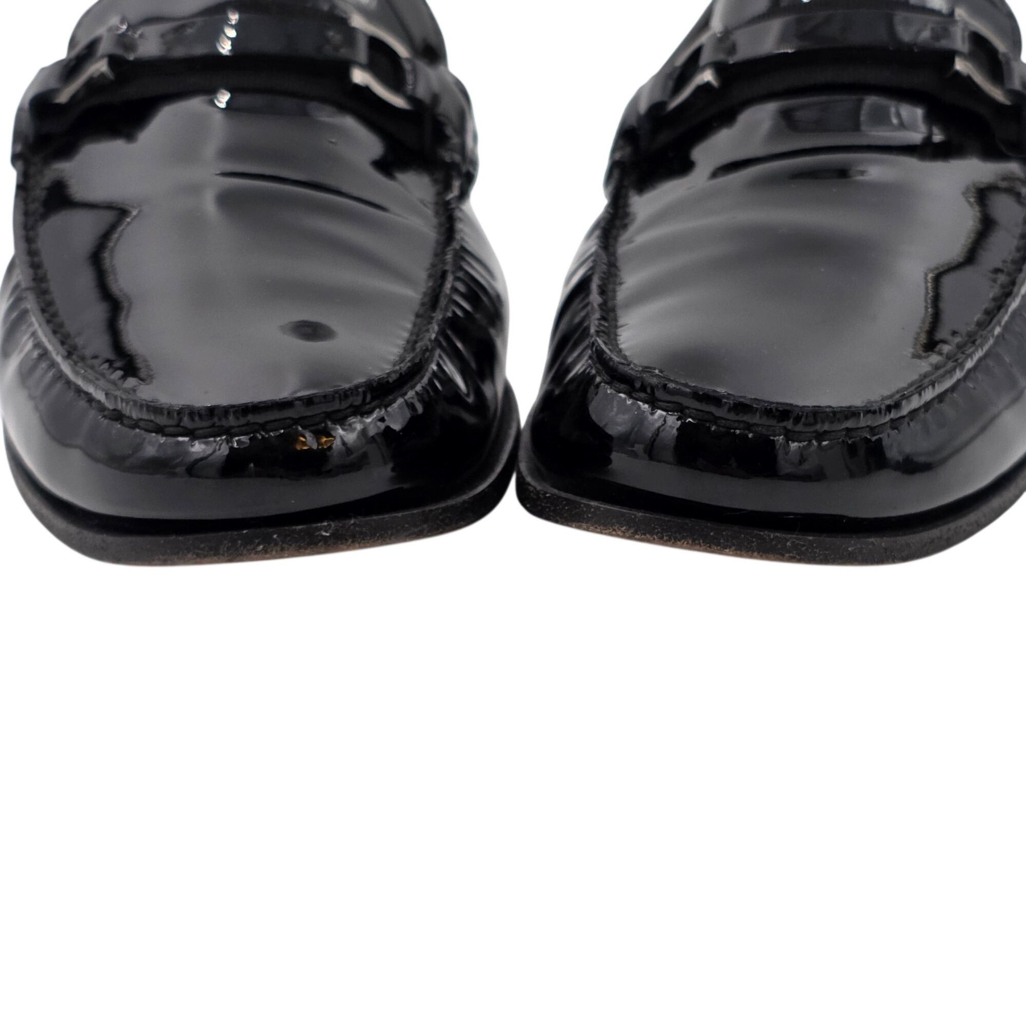 Salvatore Ferragamo Salvatore Ferragamo Mens 8D Black Patent Leather Gancini Bit Size US 8 / EU 41 - 10 Thumbnail