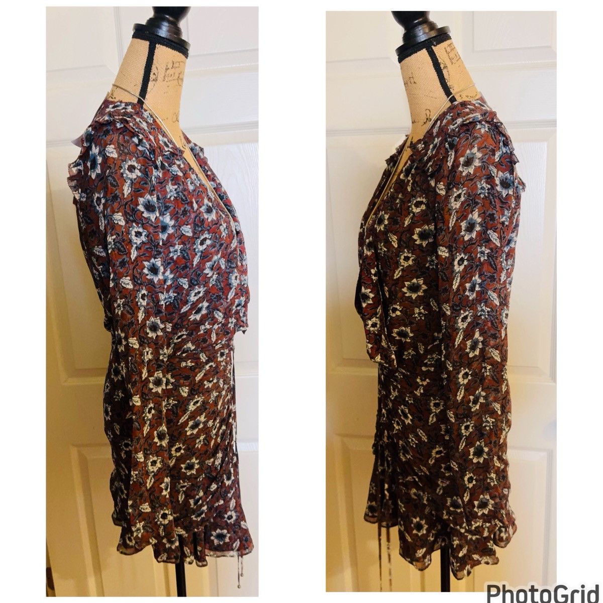 Veronica Beard Veronica Beard Floral Silk Dress Size XS / US 0-2 / IT 36-38 - 5 Thumbnail