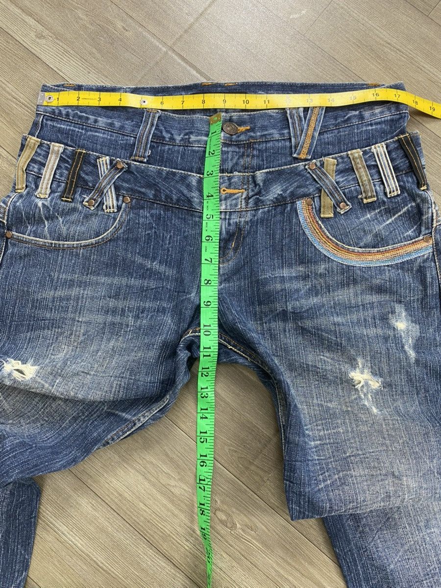 Japanese Brand 2000s Japanese Double Waist Distressed Punk Lgb Jeans Y2K Size US 33 - 19 Thumbnail