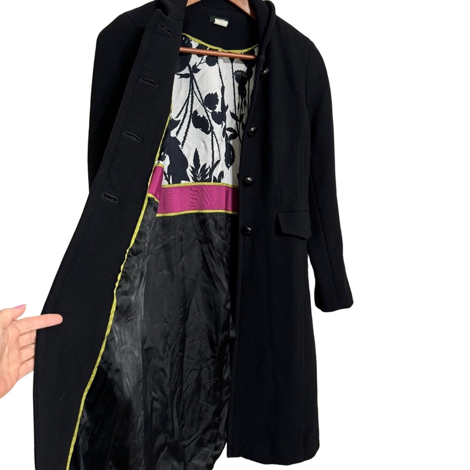 J.Crew J.Crew Wool Top Mid Length Dress Coat Black Size 0/XS Size XS / US 0-2 / IT 36-38 - 3 Thumbnail