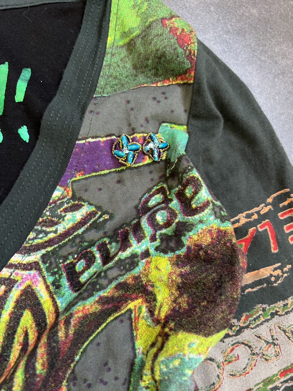 Desigual × Jean Paul Gaultier × Vintage JPG STYLE Desigual Y2K Psychedelic Green Sleeveless Dress Size M / US 6-8 / IT 42-44 - 9 Thumbnail