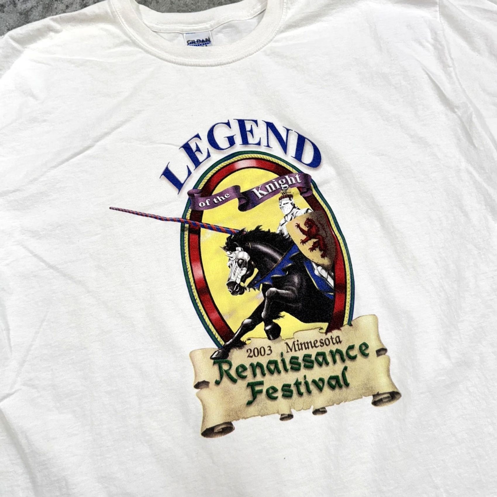 Gildan VINTAGE Minnesota Renaissance Festival Shirt Mens 2XL Legend Knight 2003 Tee Size US XXL / EU 58 / 5 - 2 Thumbnail