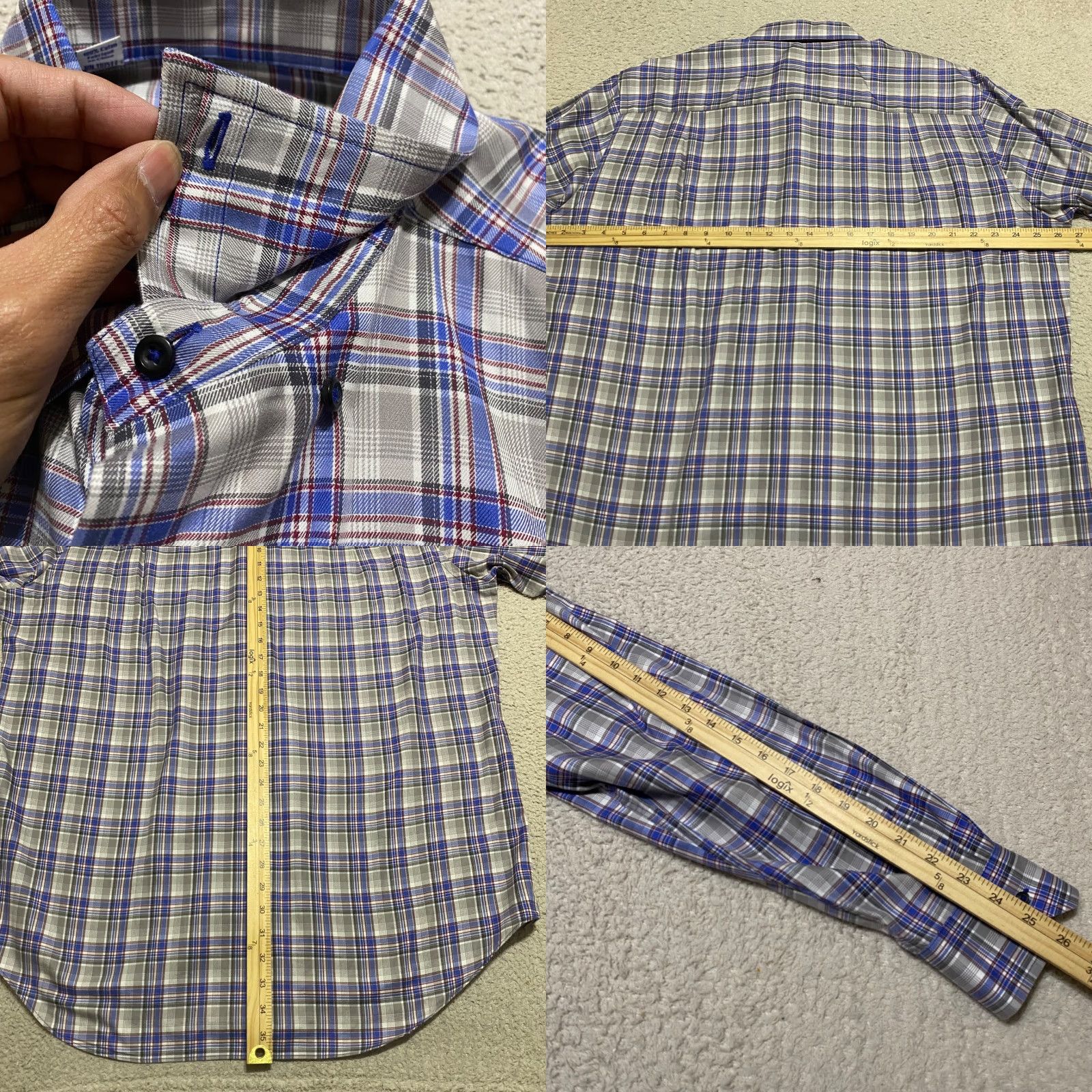 David Donahue David Donahue Mens XL Shirt Multicolor Plaid Long Sleeve Hidden Button-Down Size US XL / EU 56 / 4 - 8 Thumbnail