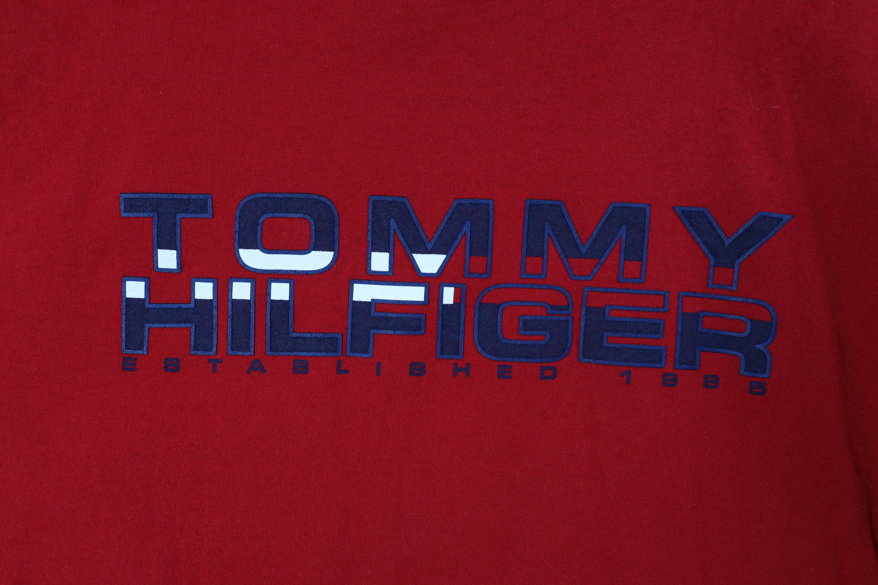 Tommy Hilfiger × Vintage Vintage 90s Tommy Hilfiger Short Sleeve T-Shirt Red USA Size US L / EU 52-54 / 3 - 4 Thumbnail
