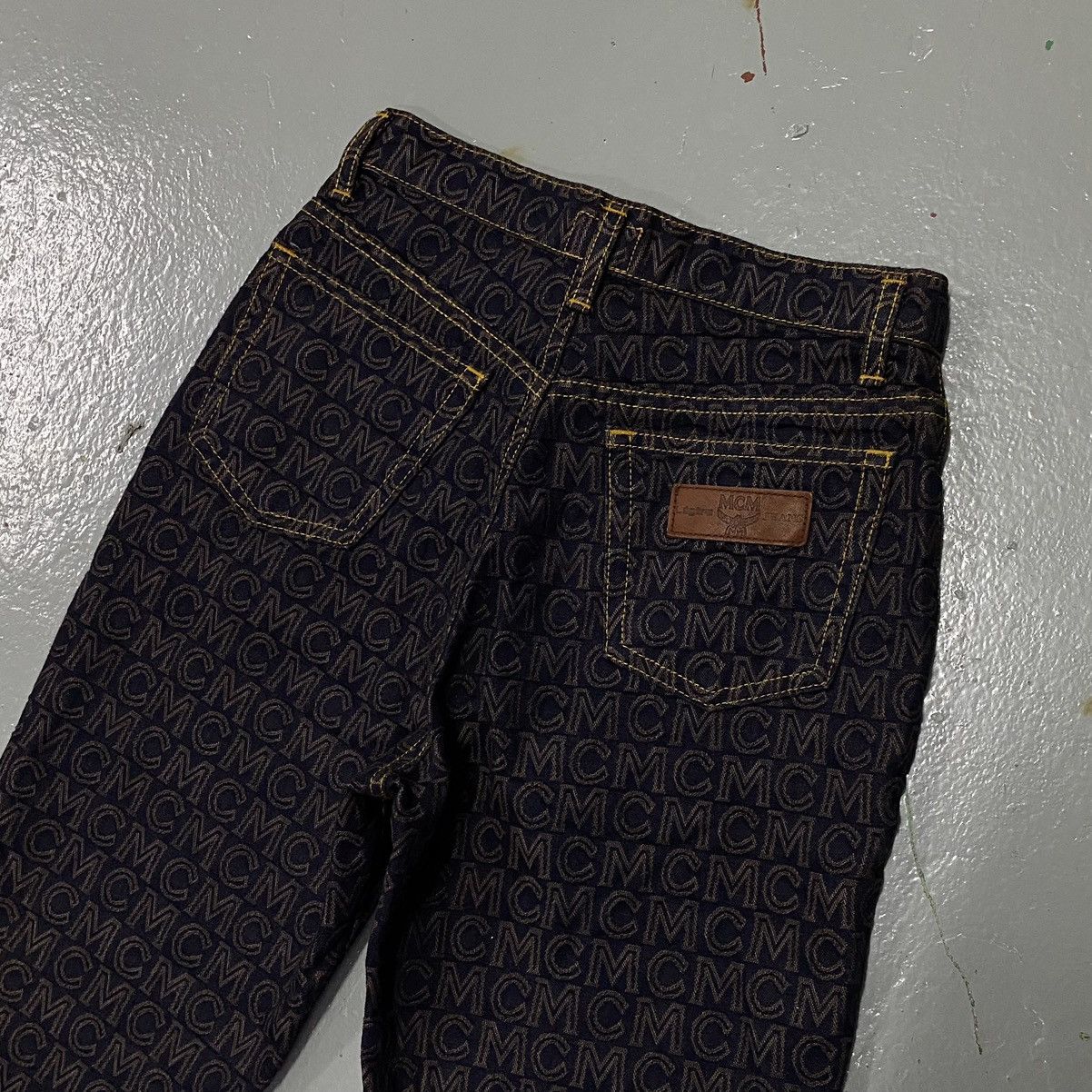 MCM × Vintage Vintage Mcm Monogram Denim Jeans Pants Size US 27 - 1 Thumbnail