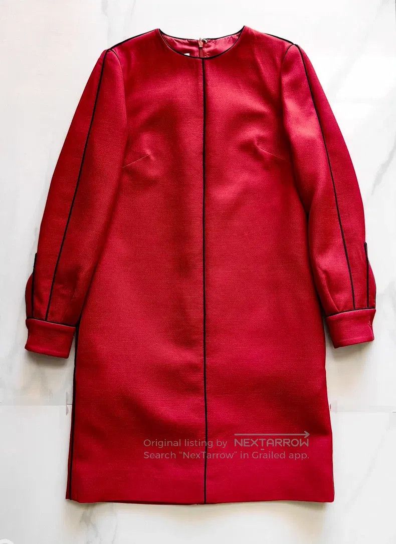 Valentino Valentino A wool silk dress with red trim Size S / US 4 / IT 40 - 4 Thumbnail