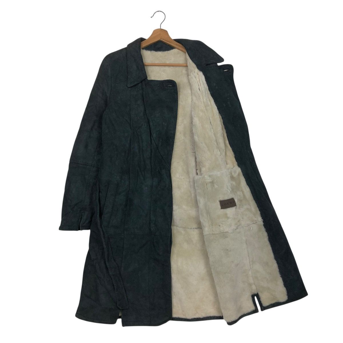 Loewe 🔥VINTAGE LONG LEATHER JACKET LOEWE BLANKET FUR LINING Size XS / US 0-2 / IT 36-38 - 14 Thumbnail