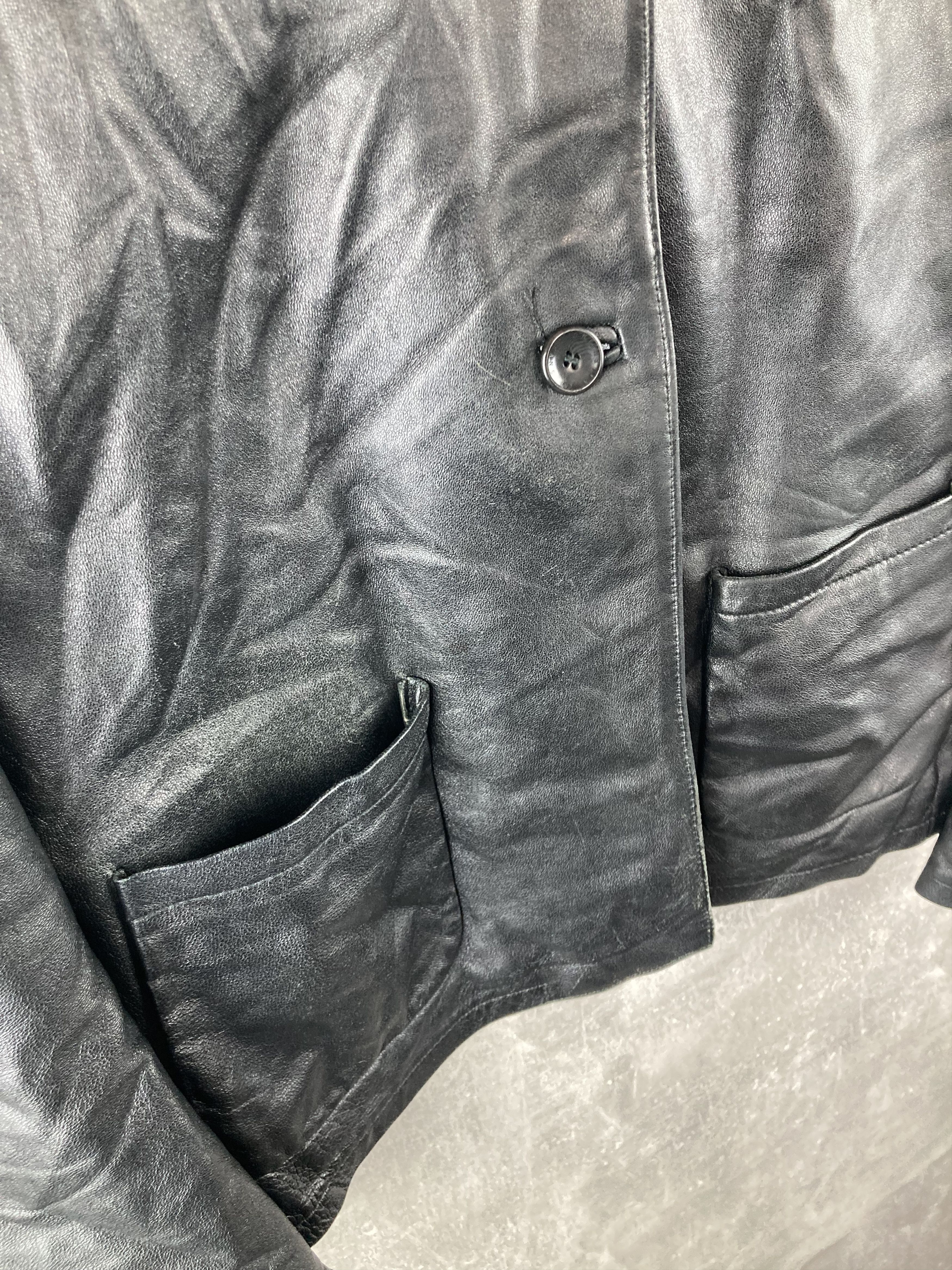 Valentino Vintage Valentino Jeans black avant garde leather jacket Size XL / US 12-14 / IT 48-50 - 15 Thumbnail