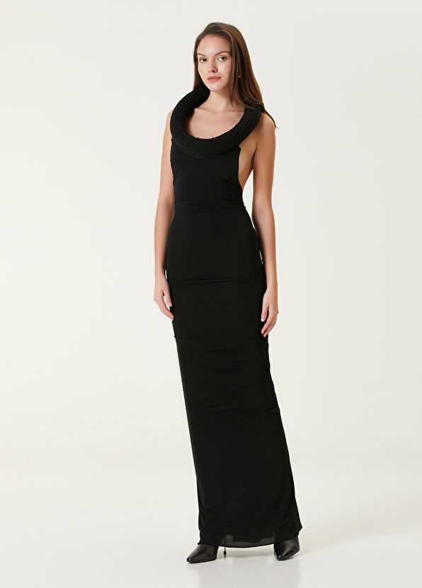 Off-White o1y1125 Maxi Dress in Black Size S / US 4 / IT 40 - 2 Thumbnail