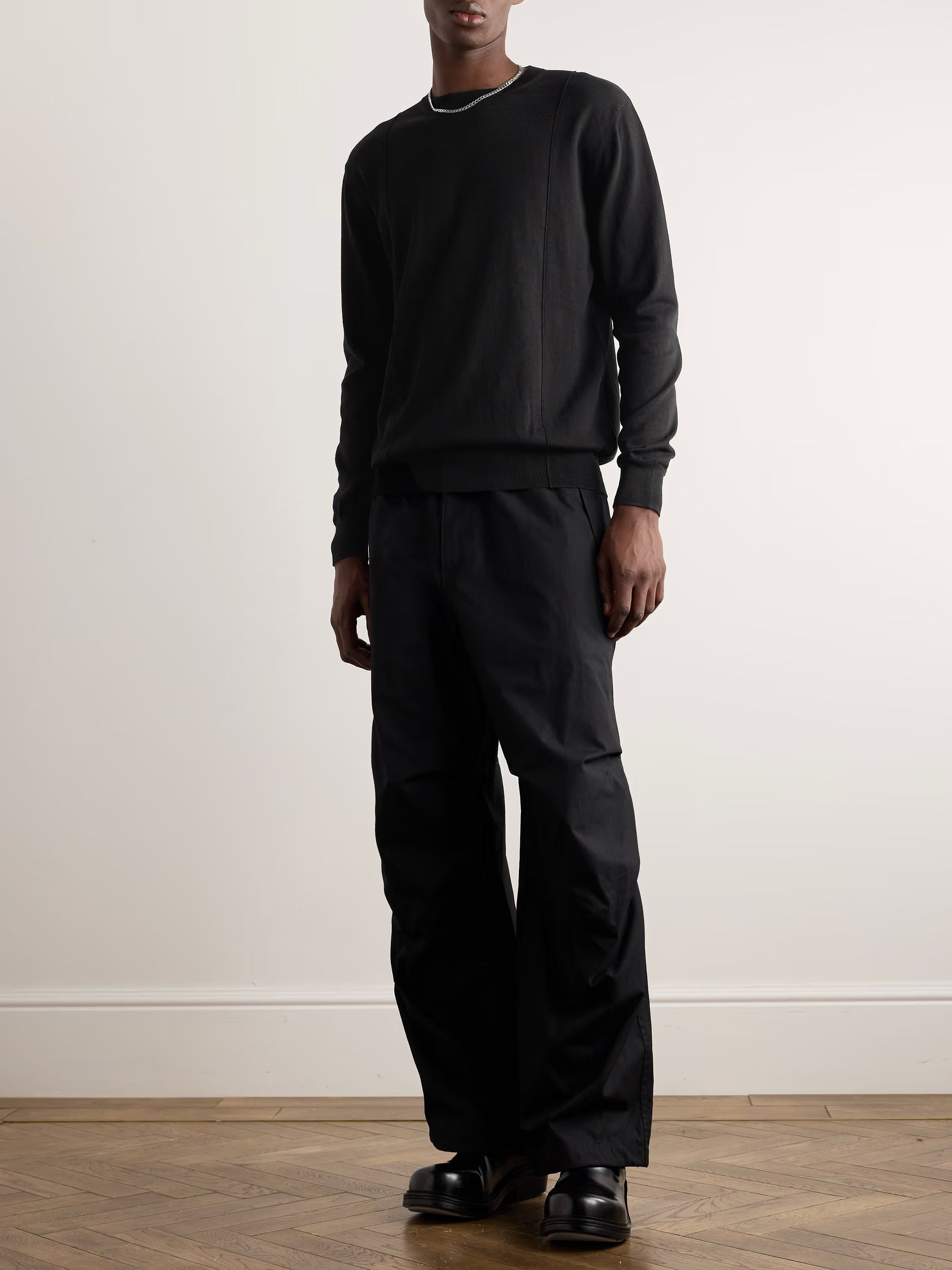 Jil Sander o1y1124 Cotton Long Sleeves Sweater in Black Size US S / EU 44-46 / 1 - 2 Thumbnail
