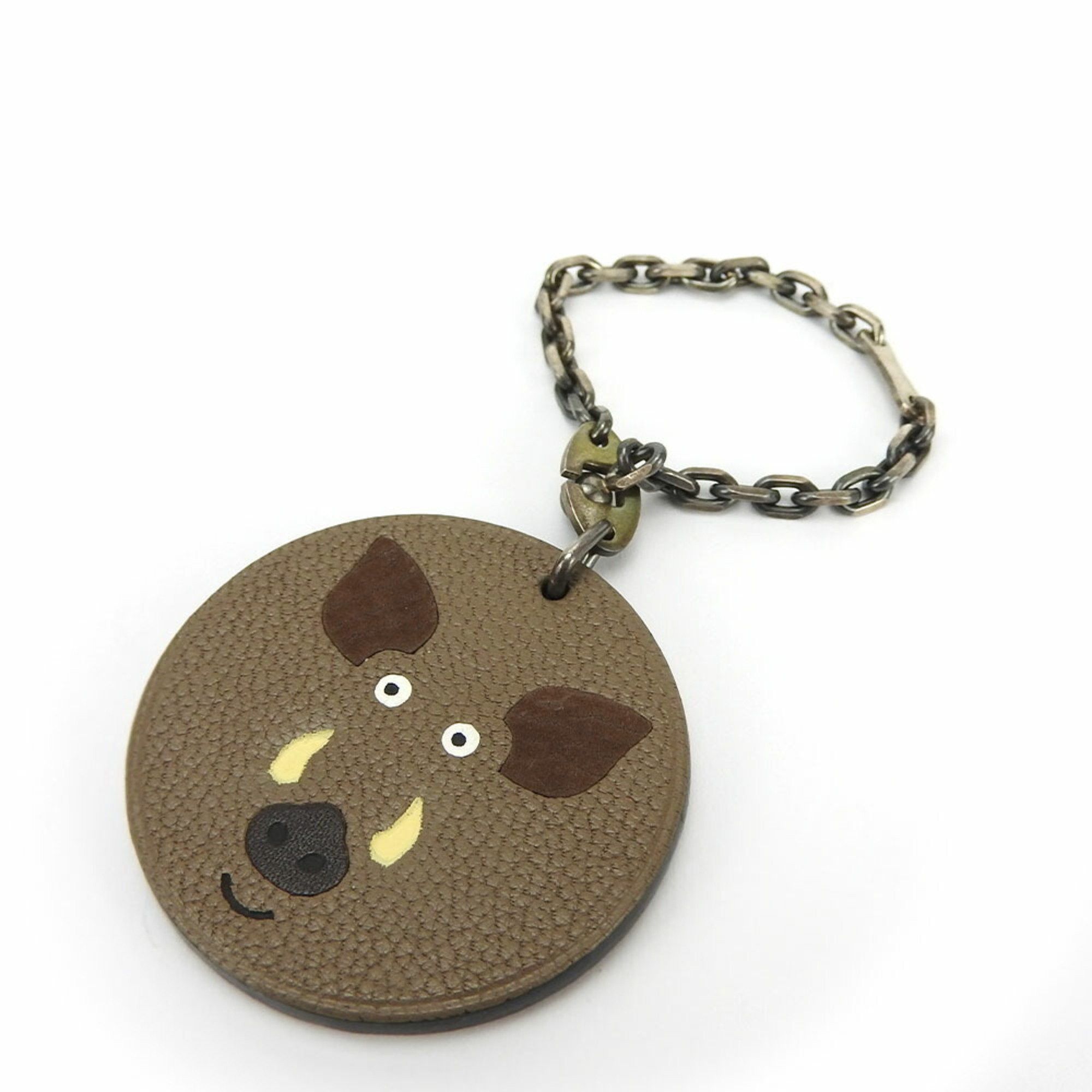 image of Hermes Bag Charm Leather Silver 925 Brown Boar 2007 Women's Hermes