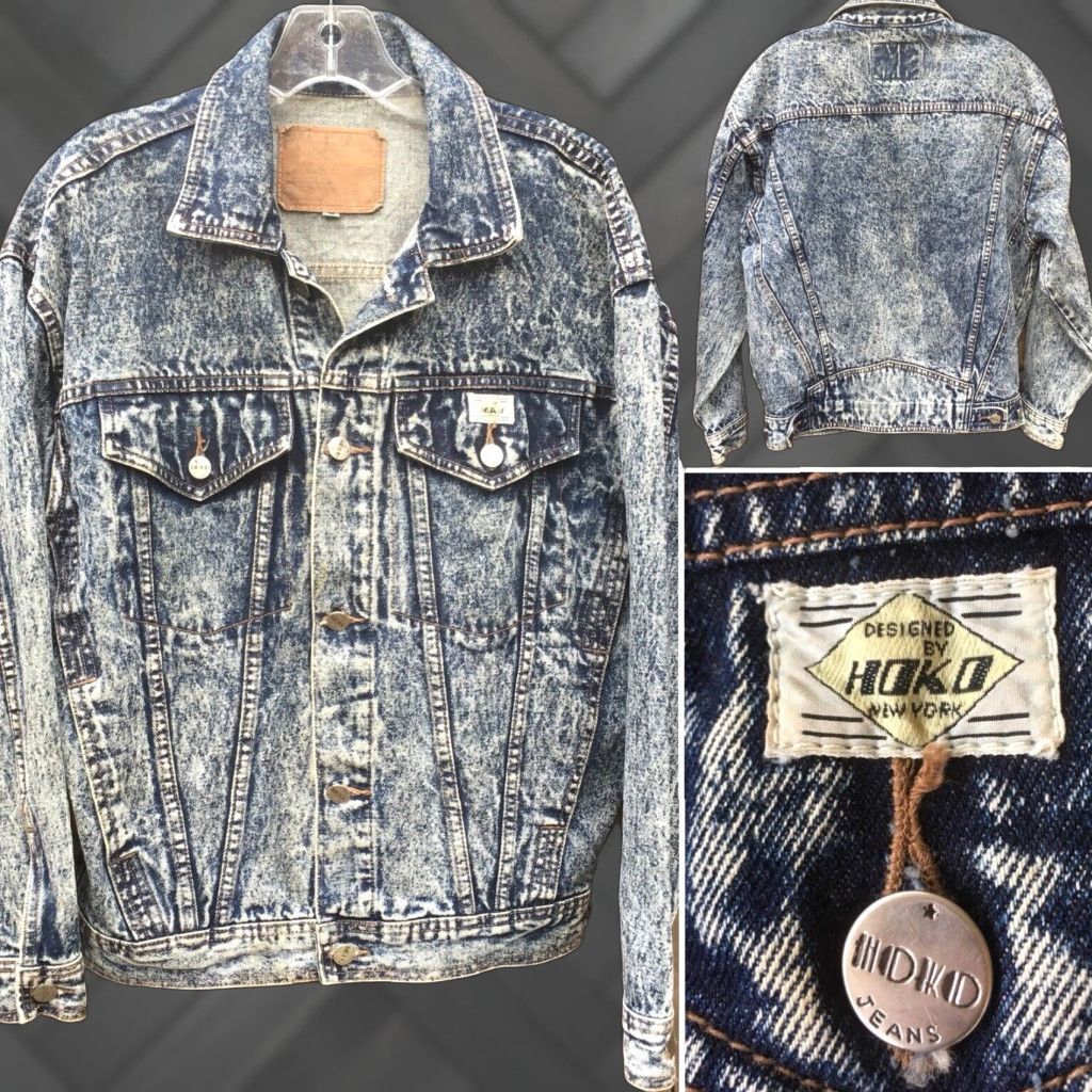 Denime VINTAGE Hoko Jeans Jacket Hoko New York Denim M 1980s 80s Size US 31 - 1 Thumbnail