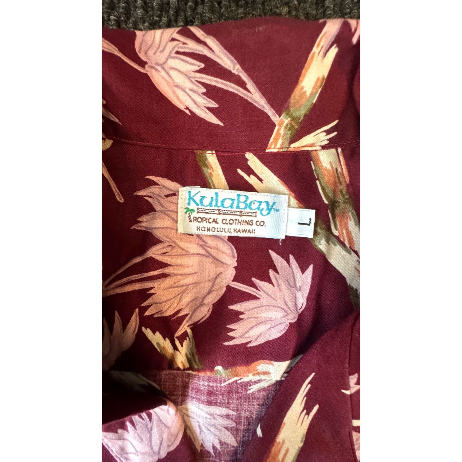 Vintage VINTAGE Margaritaville Hawaiian Short Sleeve Shirt, Button-Up, Maroon, XL, 100% Cotton, Floral, Men Size US XL / EU 56 / 4 - 2 Thumbnail