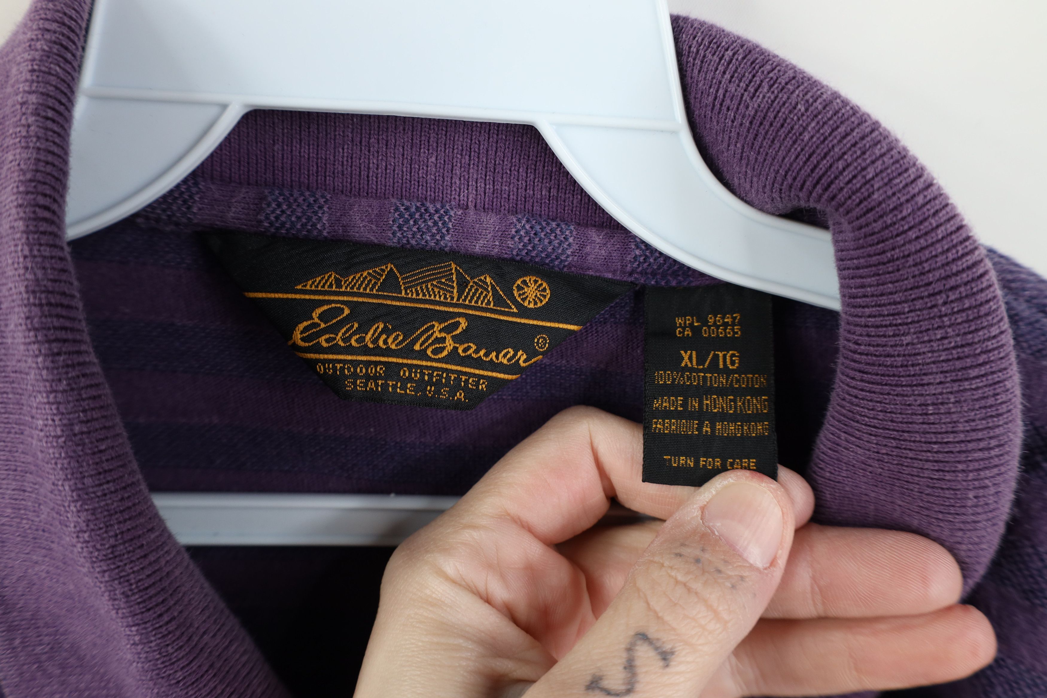 Eddie Bauer Vintage 90s Eddie Bauer Long Sleeve Rugby Polo Shirt Purple Size US XL / EU 56 / 4 - 8 Thumbnail