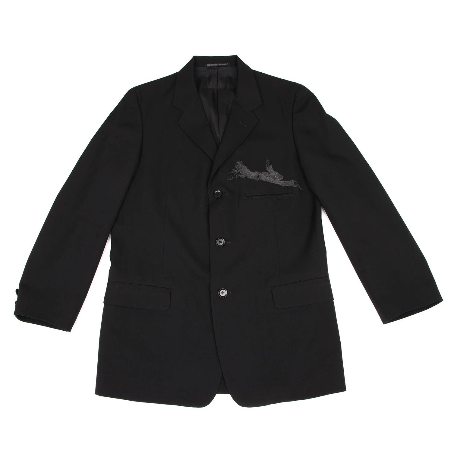 Yohji Yamamoto Yohji Yamamoto Wool Gabardine Embroidered Jacket Size US M / EU 48-50 / 2 - 1 Thumbnail