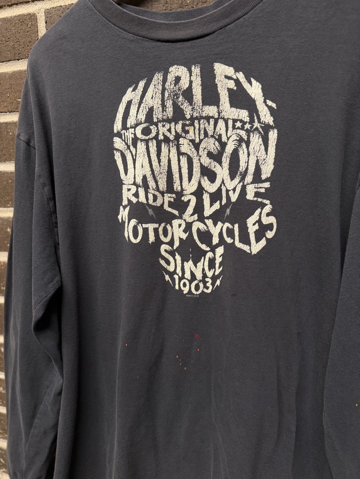 Vintage Thrashed (2014) Harley Tee Size US L / EU 52-54 / 3 - 2 Thumbnail