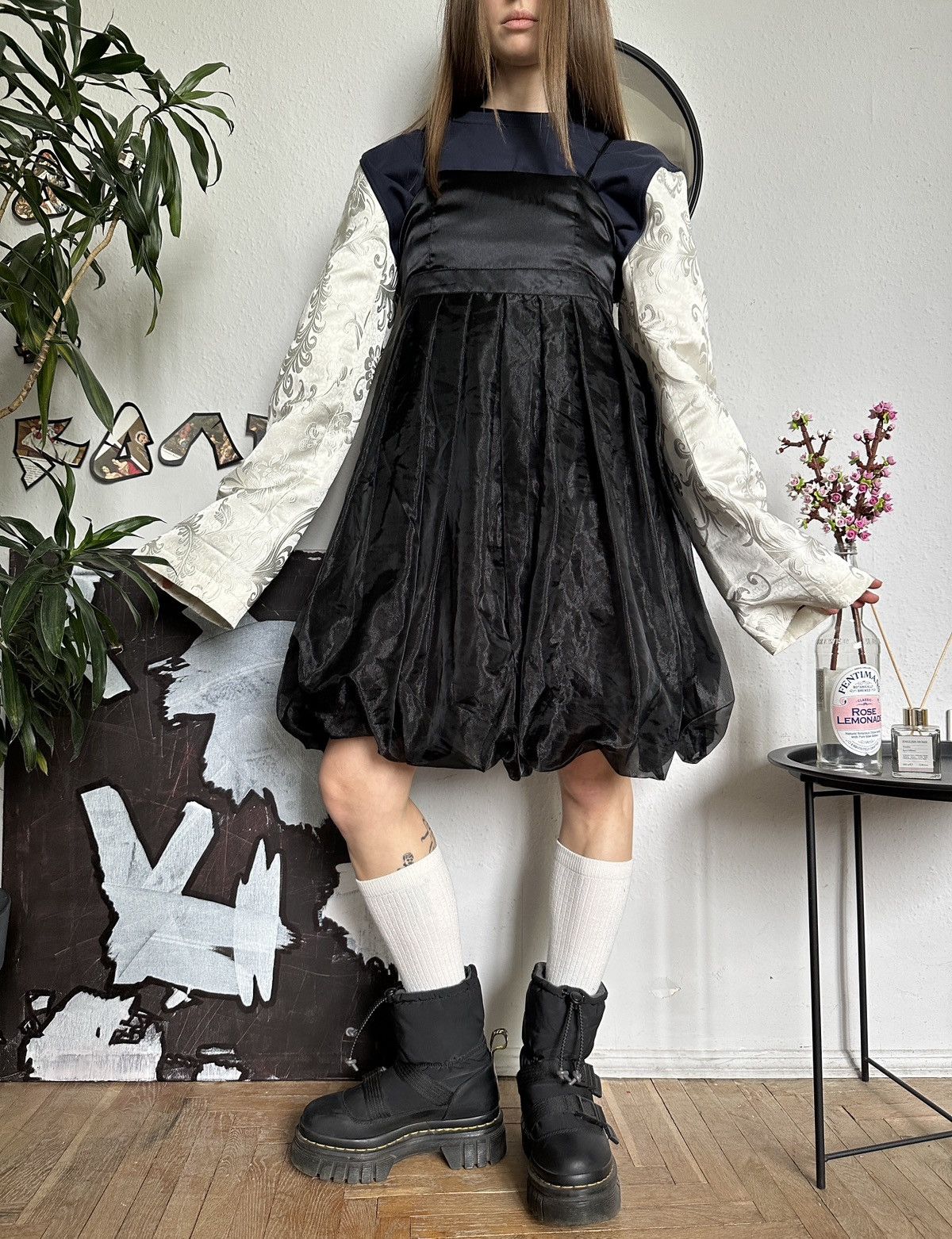 Japanese Brand × Vintage Vintage Missy Cute Black Flowy Bubble Dress Size XL / US 12-14 / IT 48-50 - 1 Thumbnail