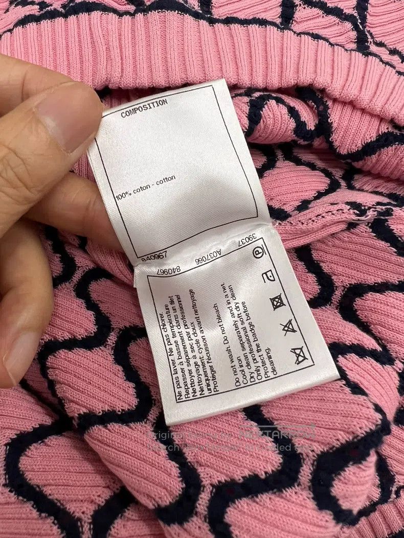 Chanel Chanel Pink diamond plaid knitted short sleeves Size XXS / US 00 / IT 34 - 5 Thumbnail